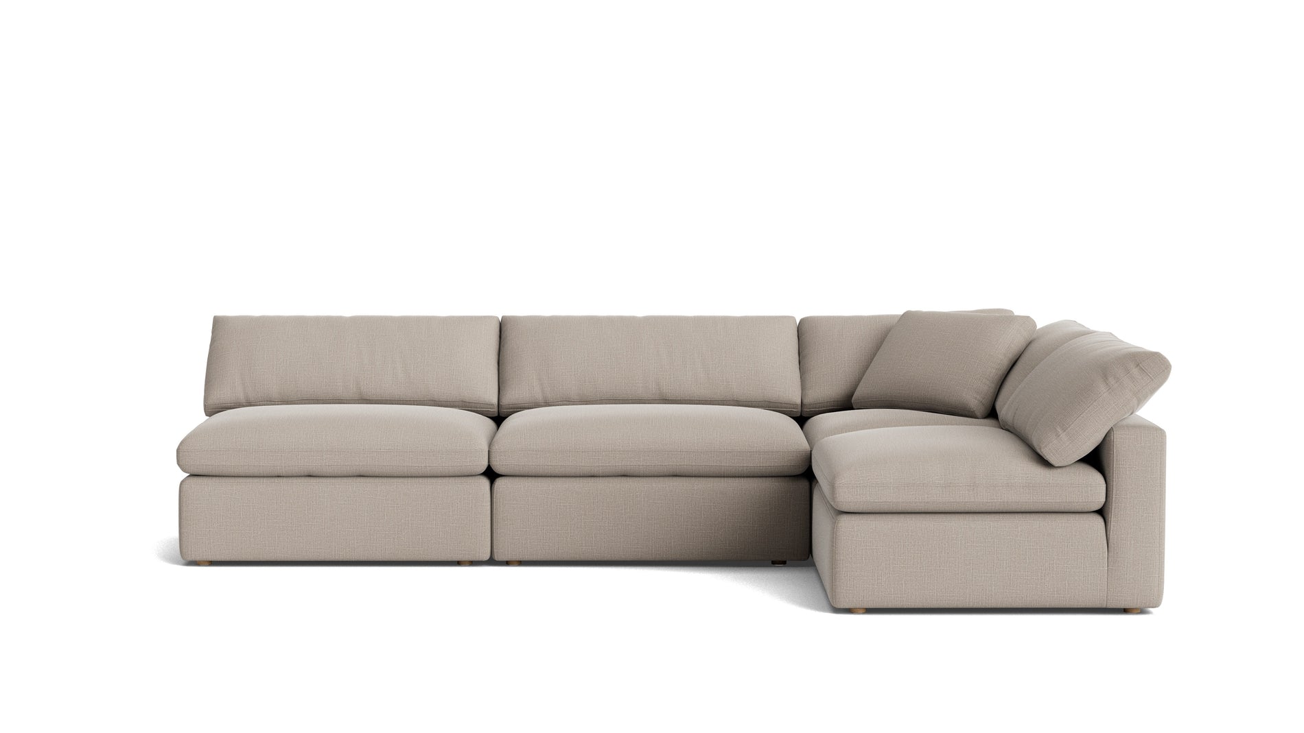 Movie Night™ 4-Piece Modular Sectional Open, Large, Light Pebble_image