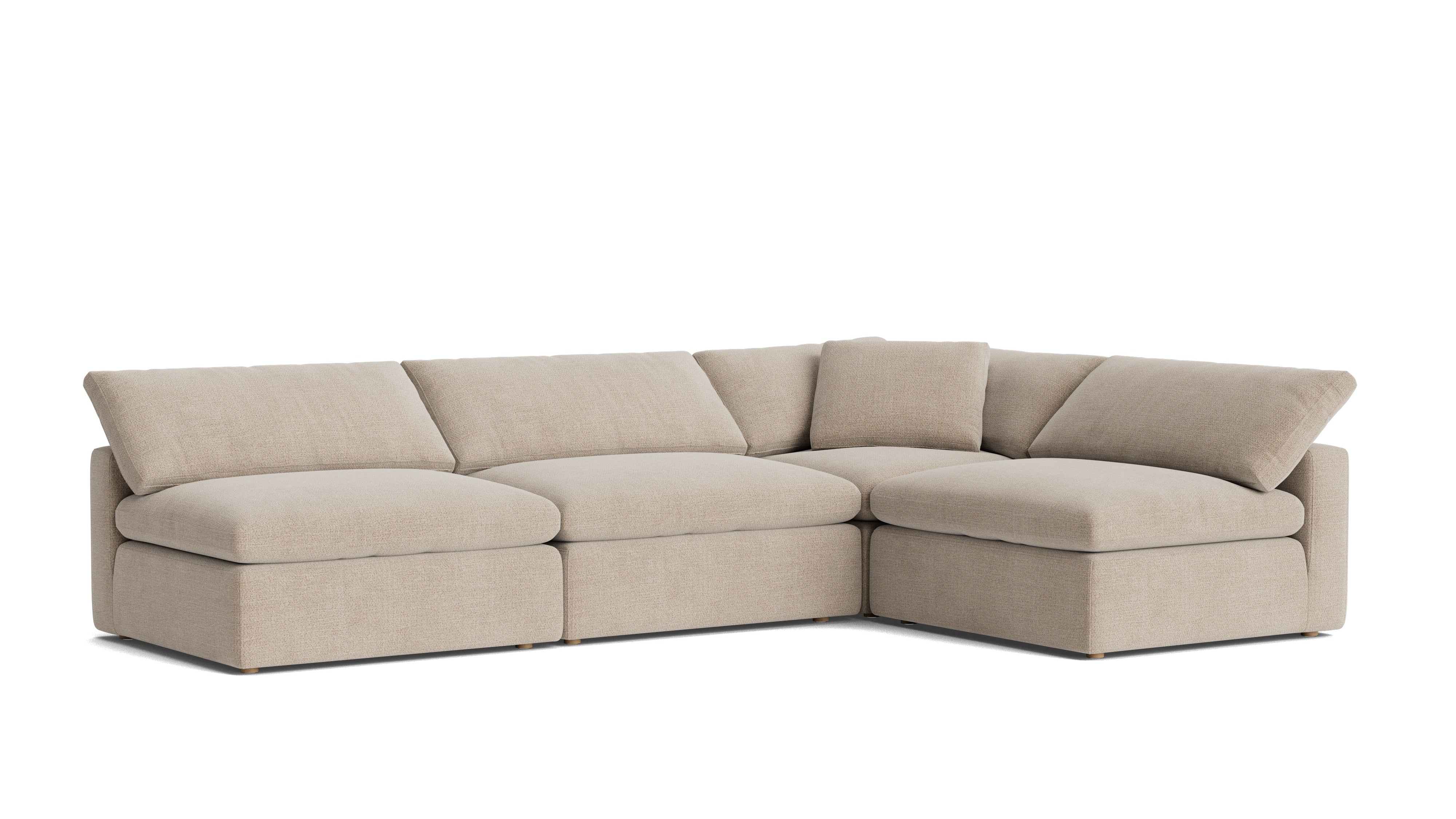 Movie Night™ 4-Piece Modular Sectional Open, Large, Champagne