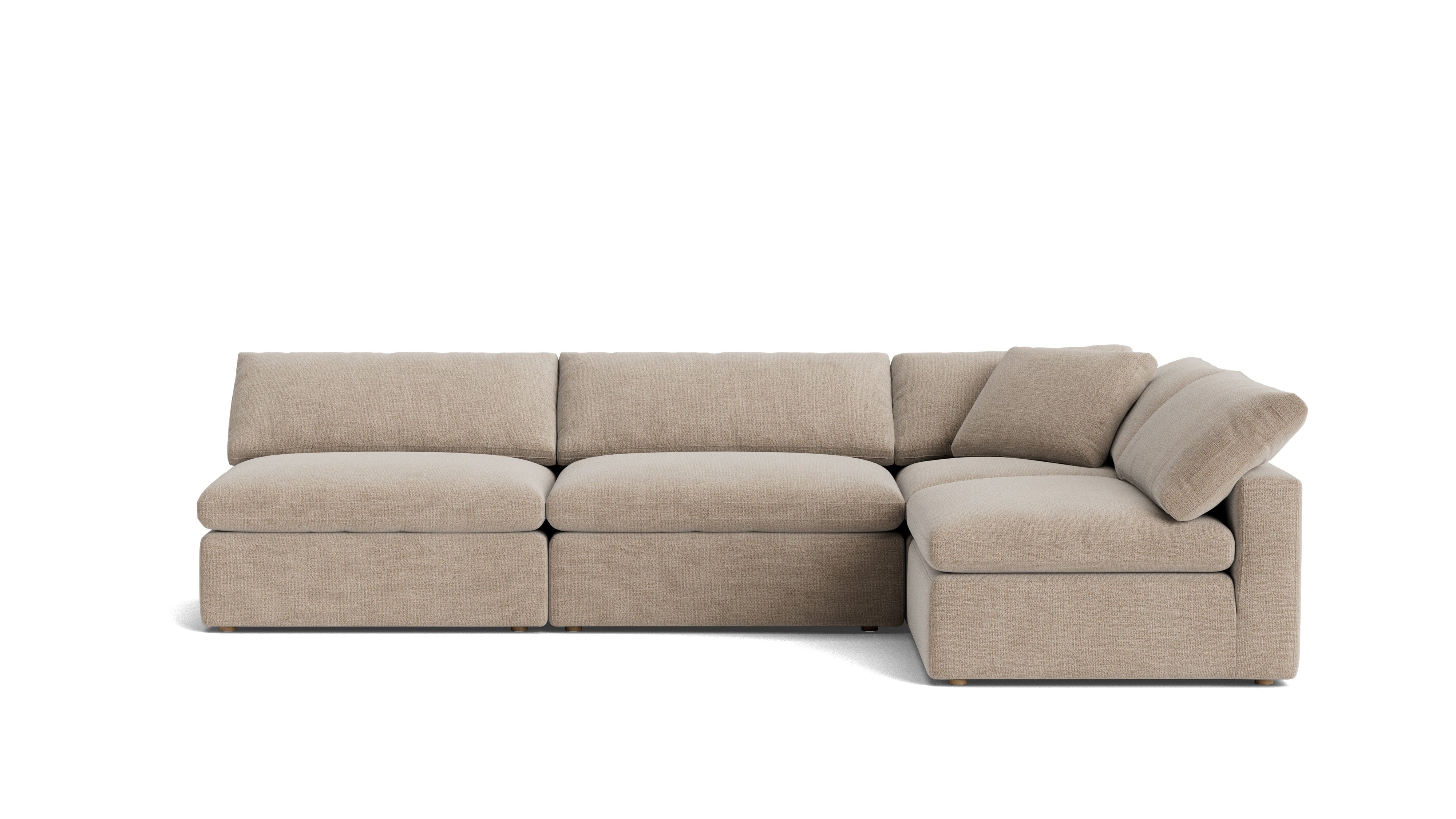 Movie Night™ 4-Piece Modular Sectional Open, Large, Champagne