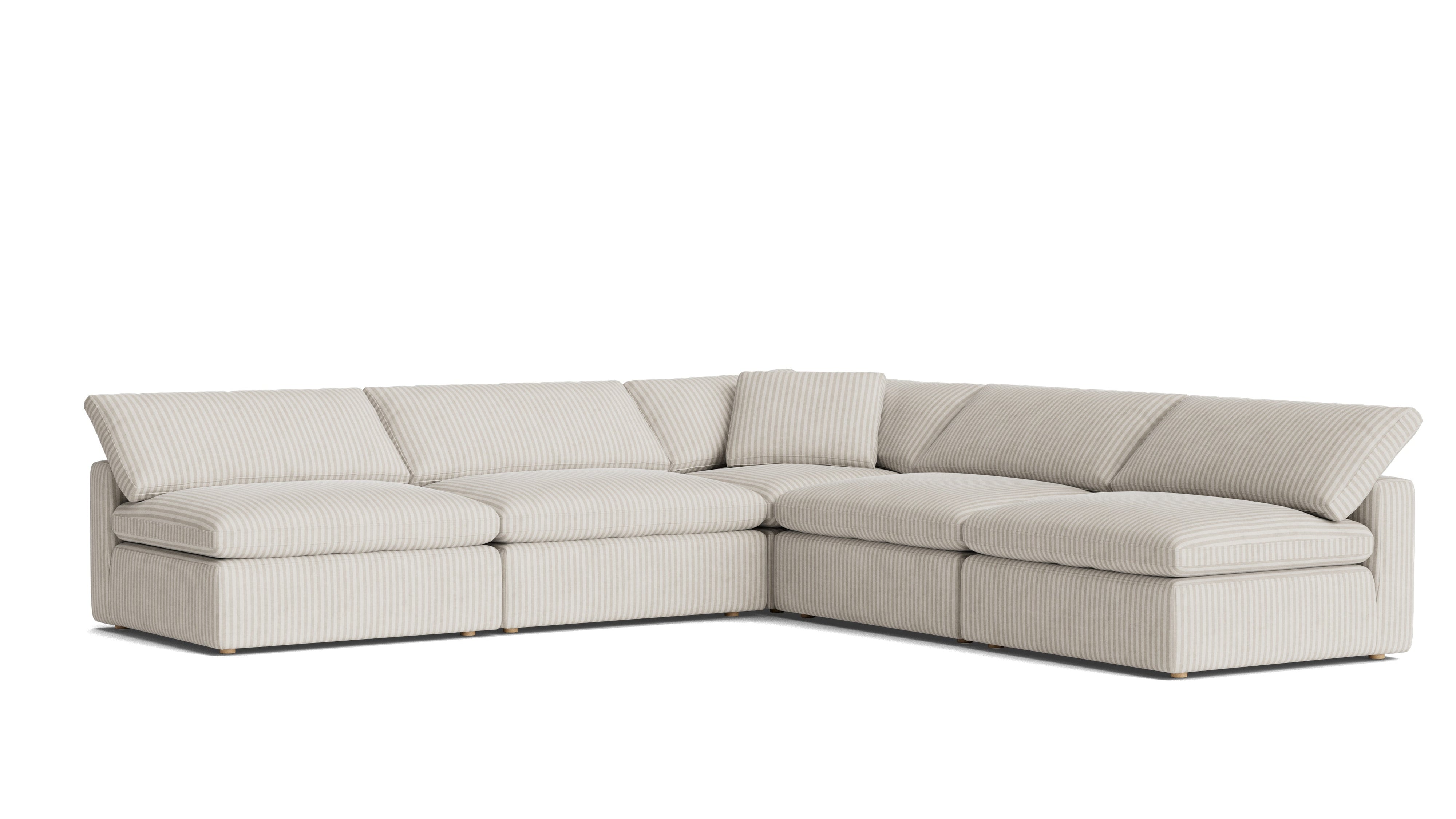 Movie Night™ 5-Piece Modular Sectional Open, Large, Newport Stripe