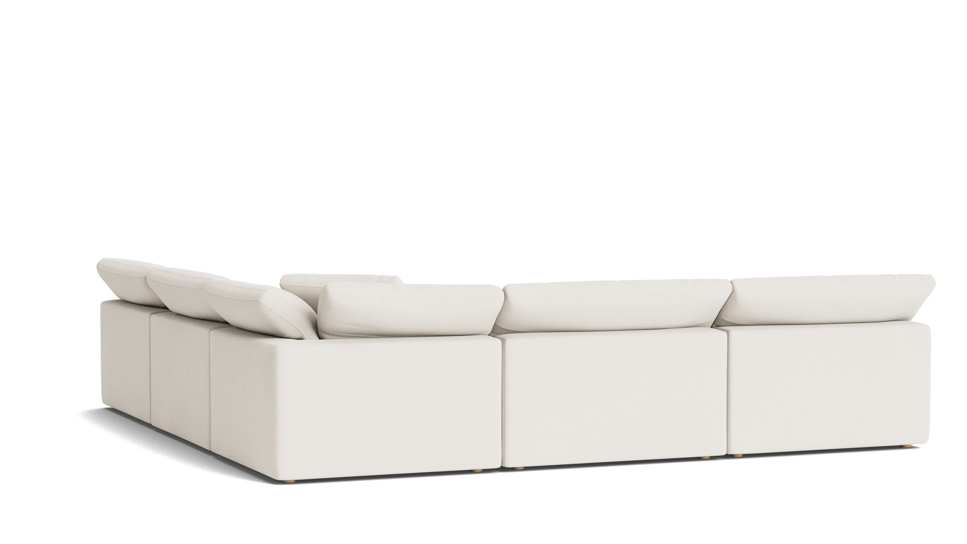Movie Night™ 5-Piece Modular Sectional Open, Large, Cream Linen
