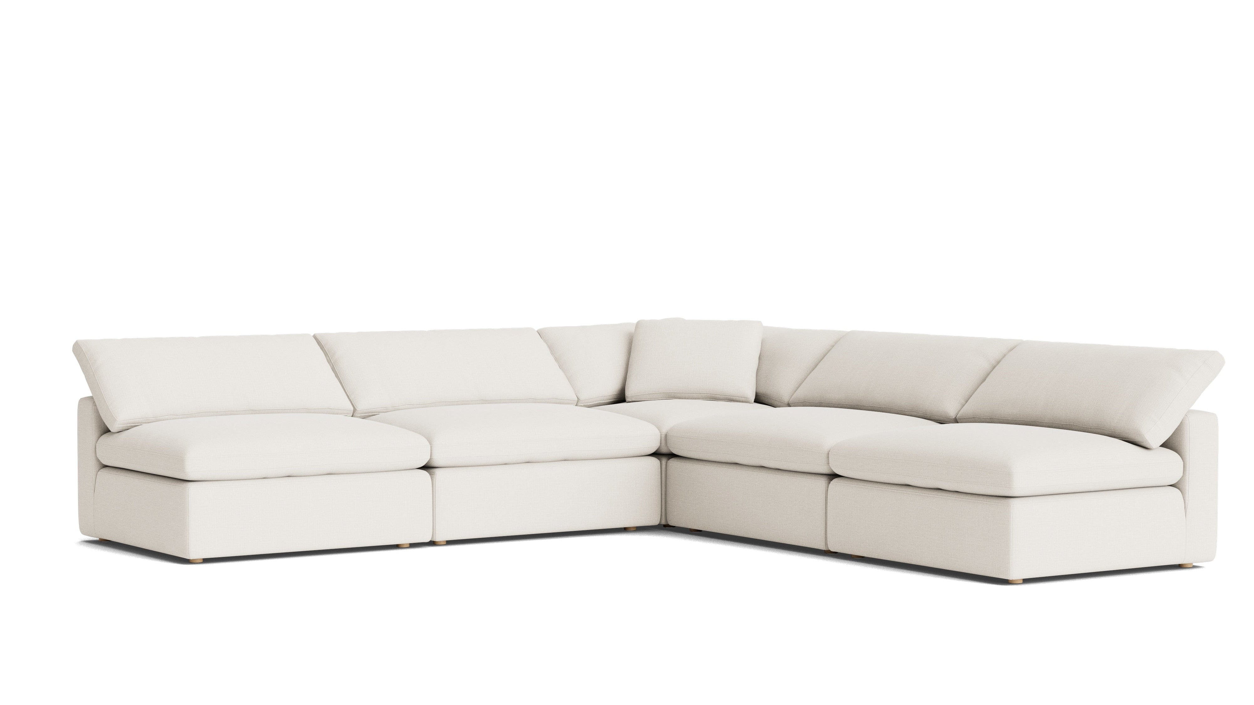 Movie Night™ 5-Piece Modular Sectional Open, Large, Cream Linen