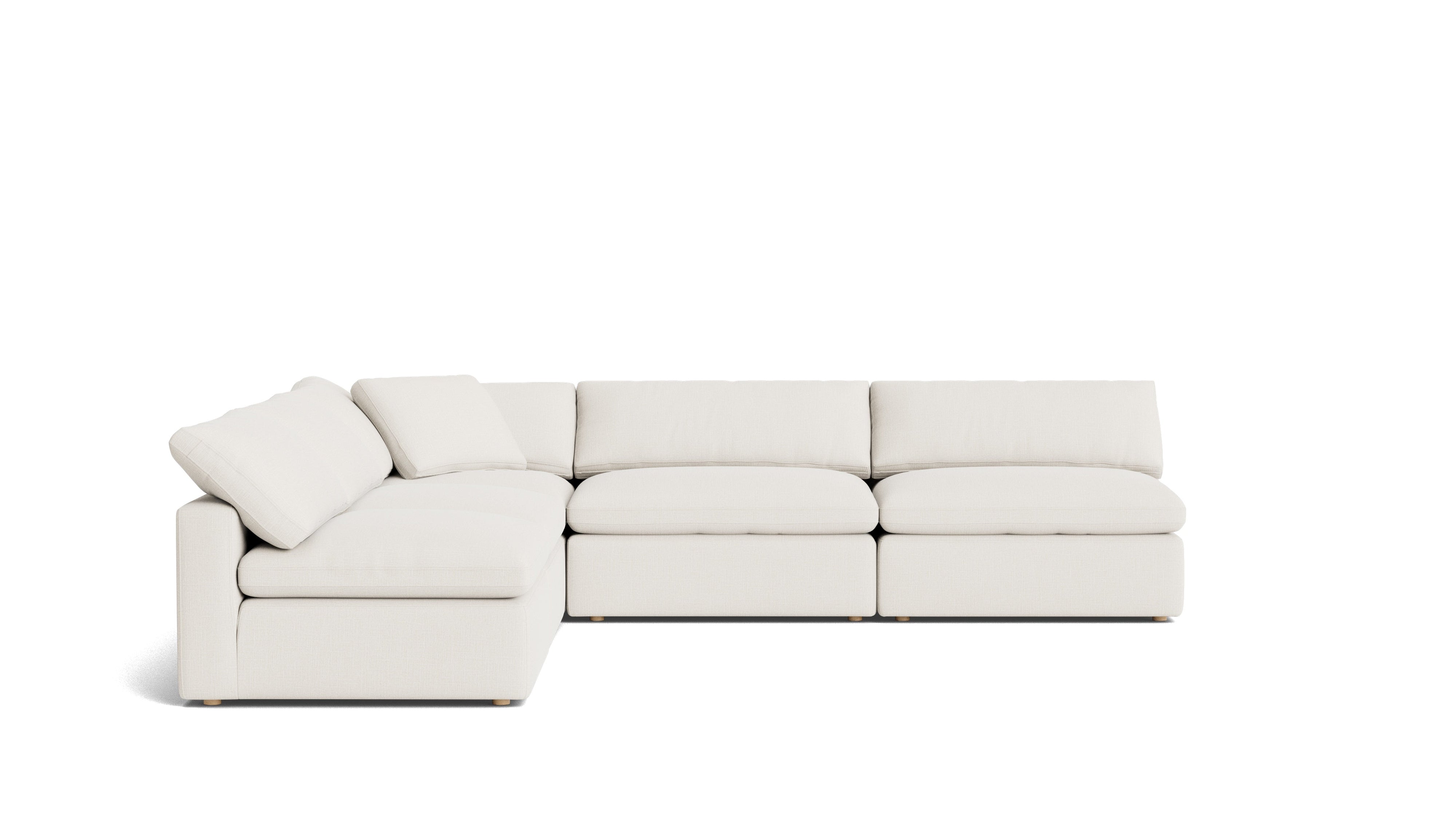 Movie Night™ 5-Piece Modular Sectional Open, Large, Cream Linen
