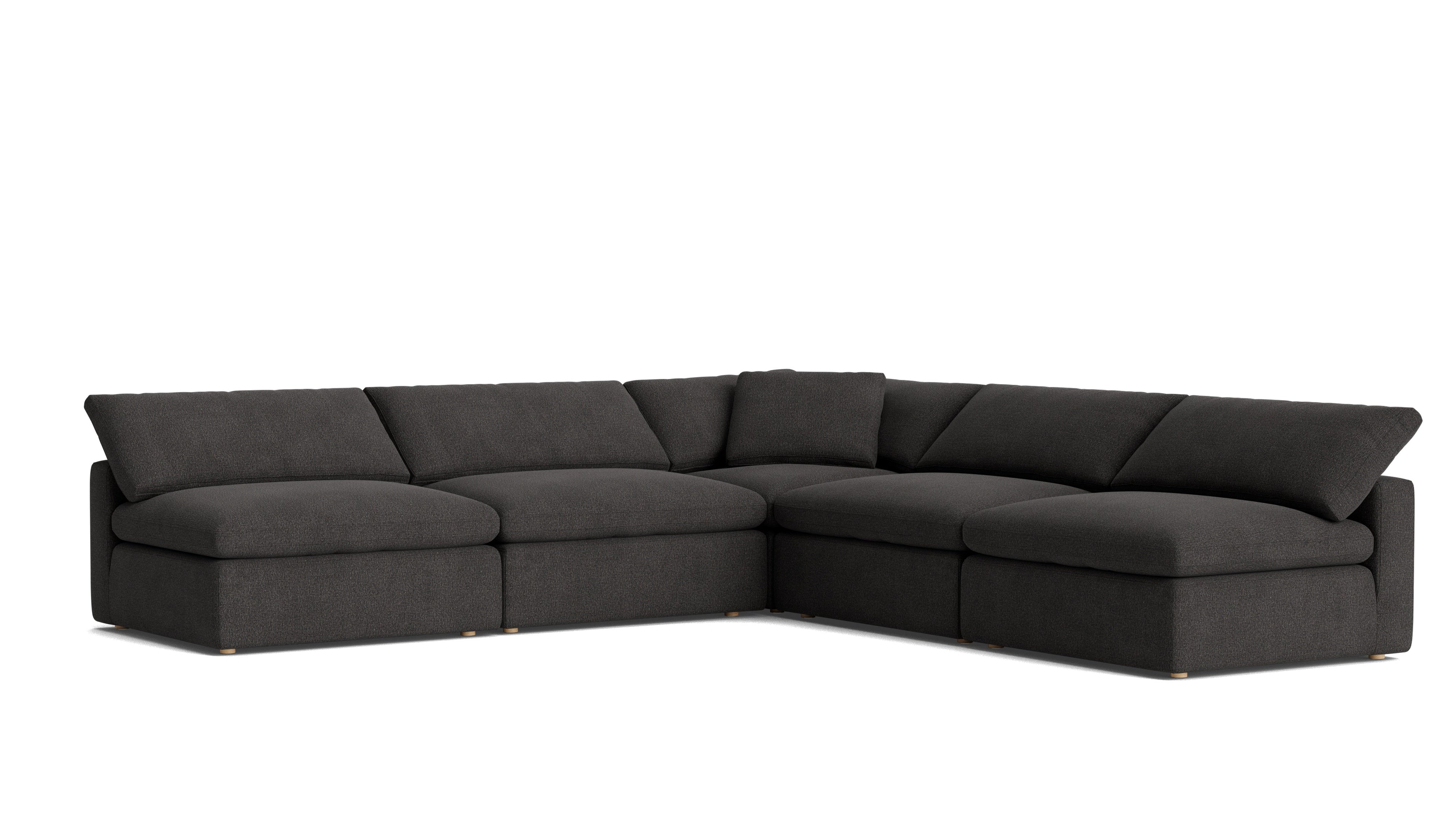 Movie Night™ 5-Piece Modular Sectional Open, Large, Dark Shadow