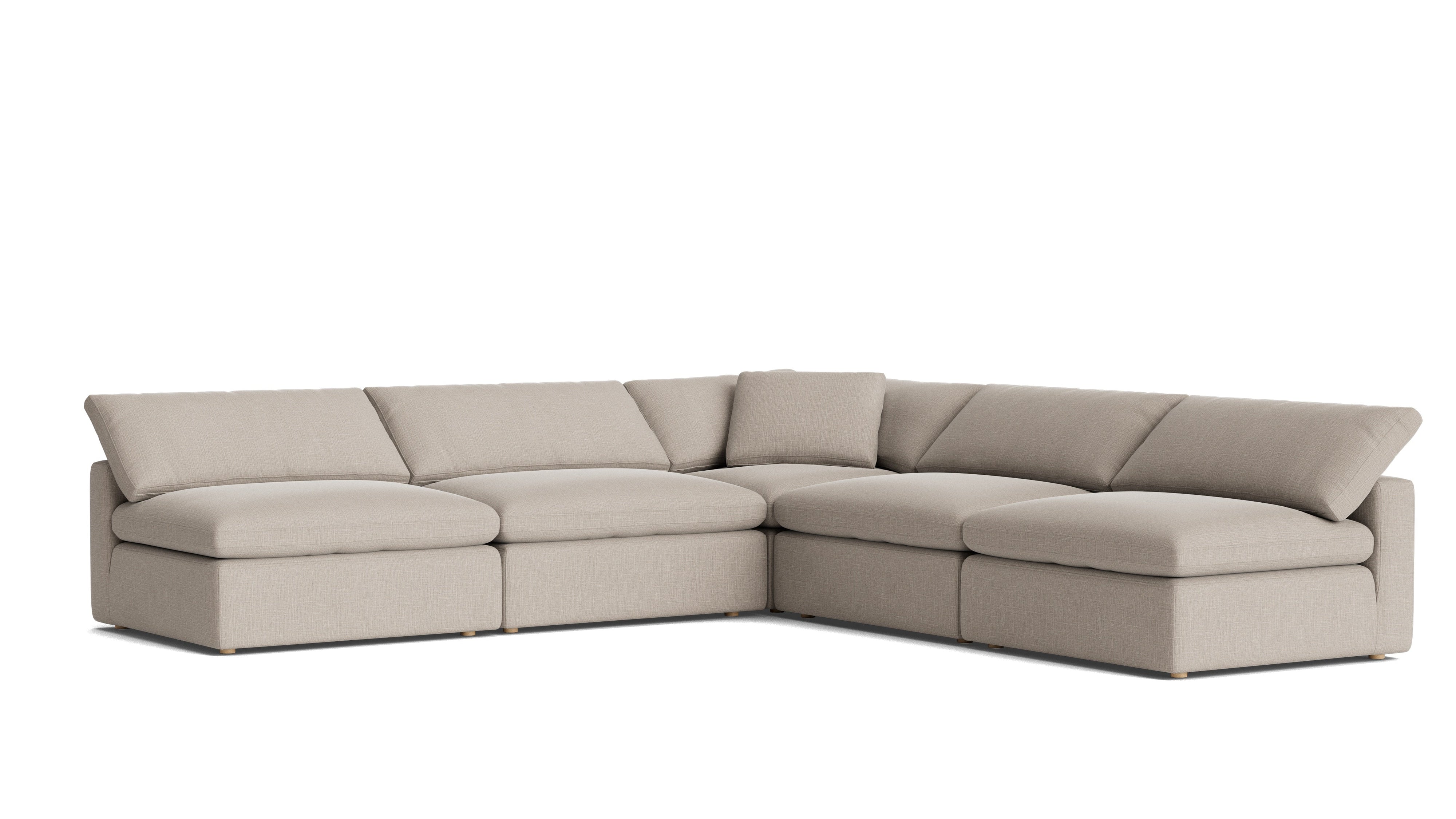 Movie Night™ 5-Piece Modular Sectional Open, Large, Light Pebble