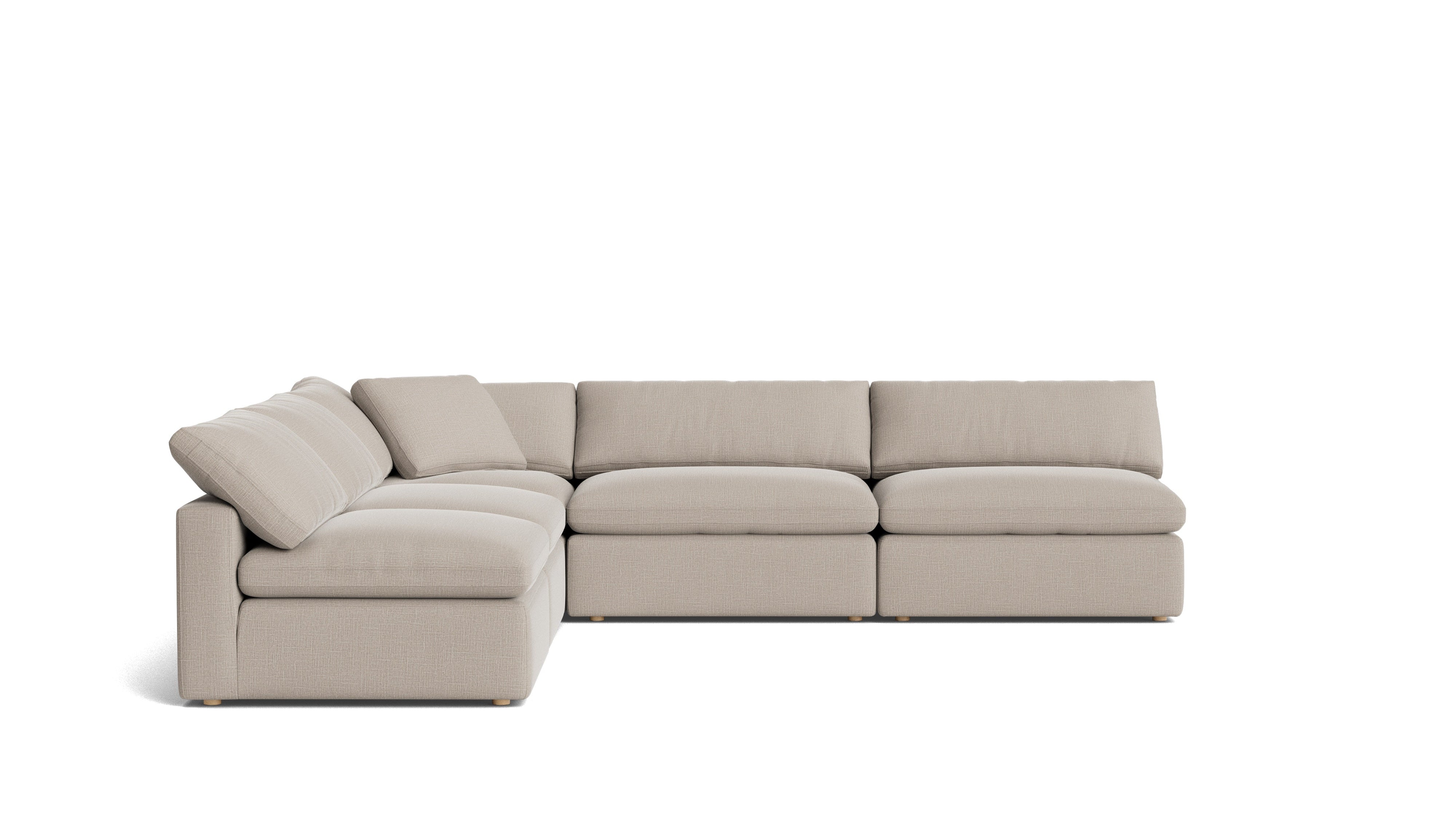 Movie Night™ 5-Piece Modular Sectional Open, Large, Light Pebble