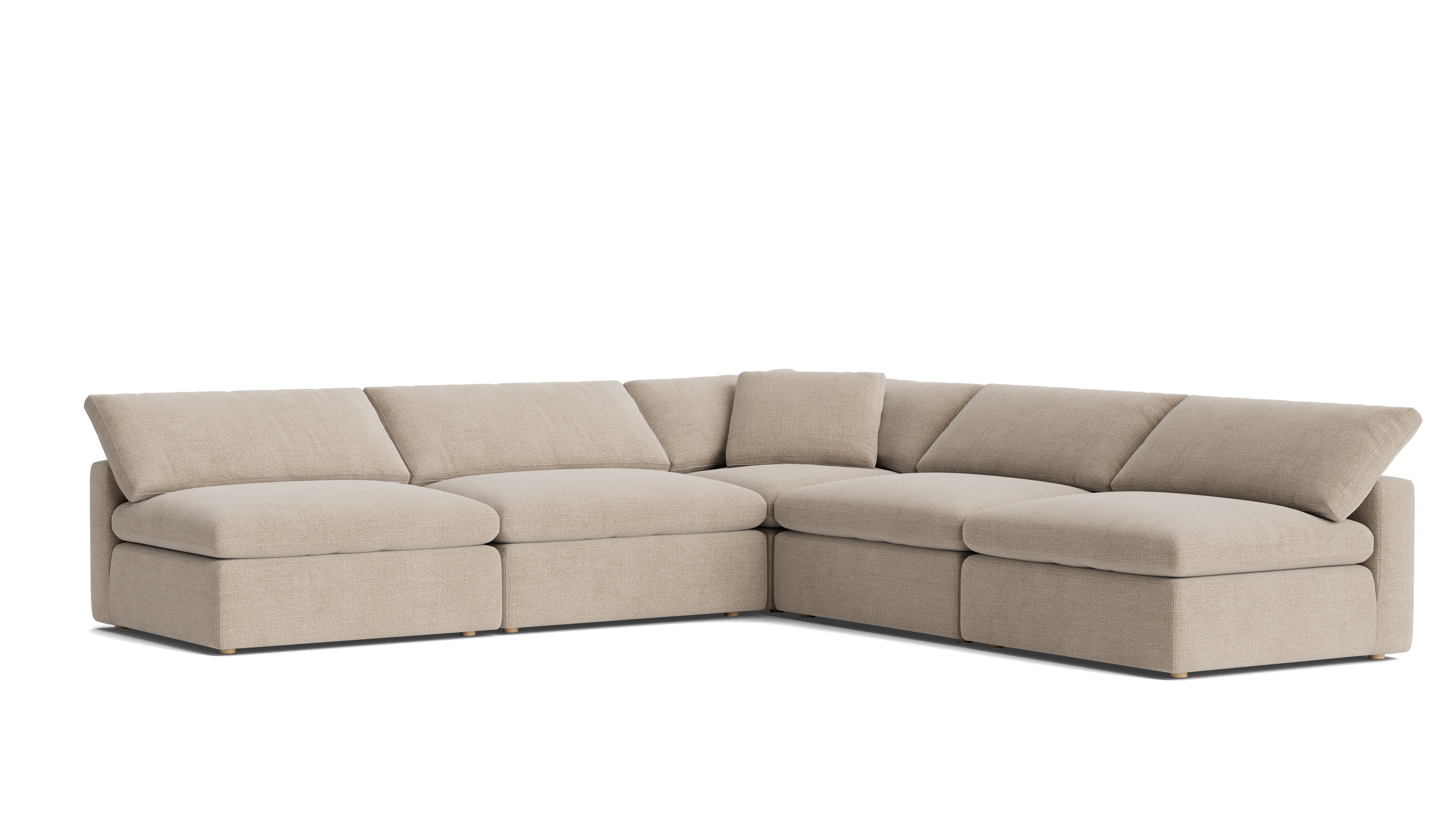 Movie Night™ 5 - Piece Modular Sectional Open, Large, Champagne - Sundays CompanySEC-YJ-925-041