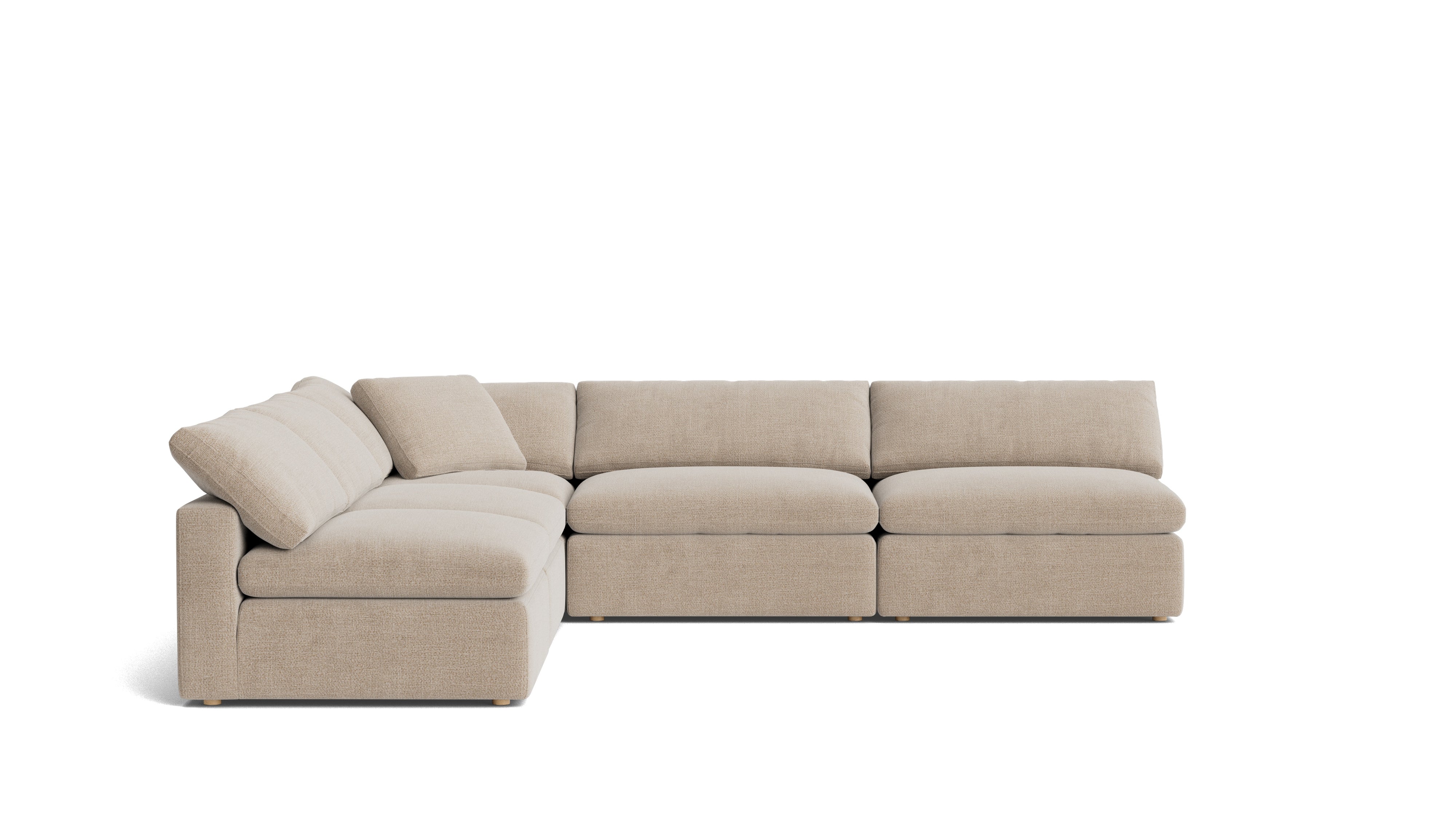 Movie Night™ 5 - Piece Modular Sectional Open, Large, Champagne - Sundays CompanySEC-YJ-925-041