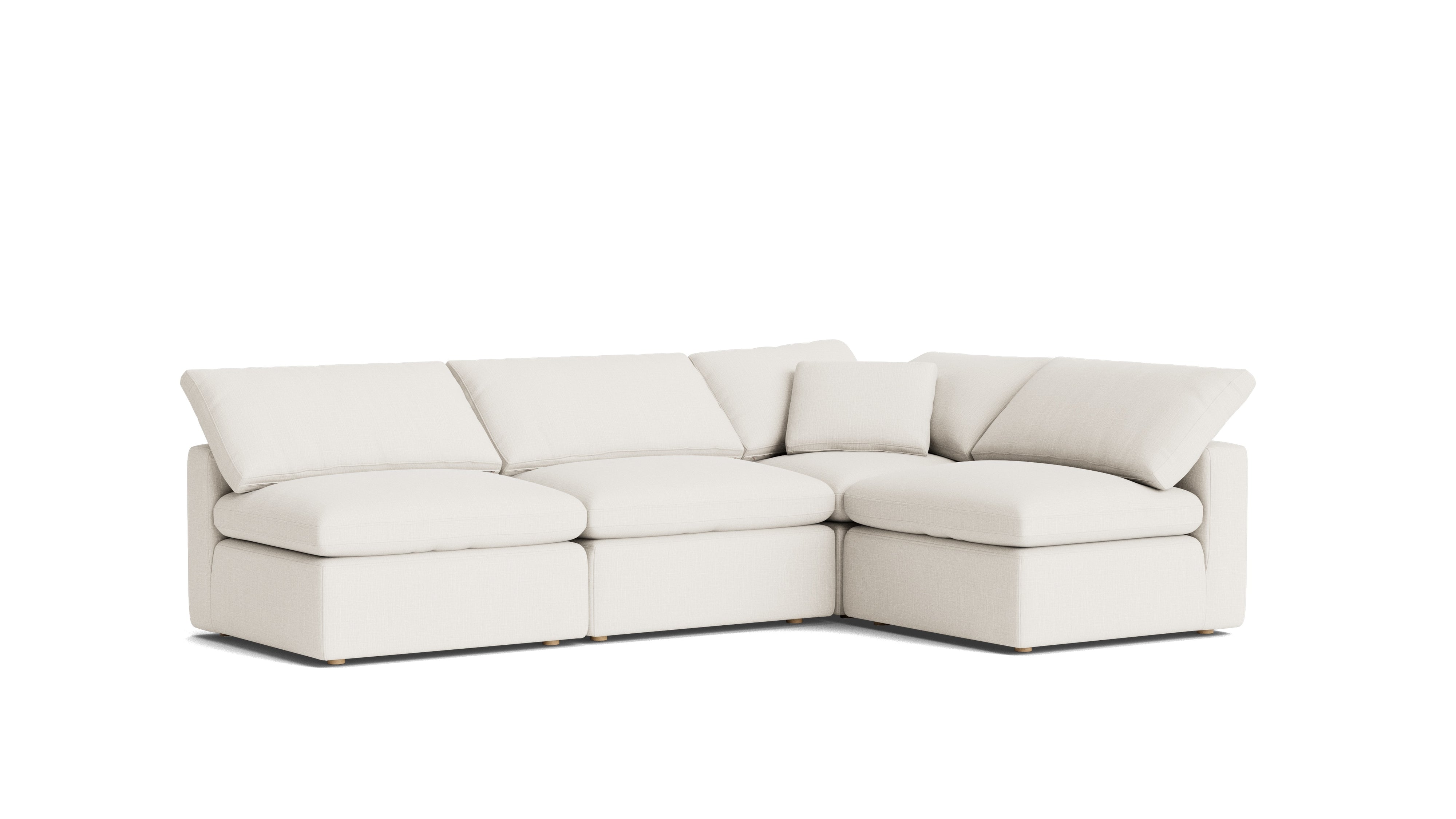 Movie Night™ 4 - Piece Modular Sectional Open, Standard, Cream Linen - Sundays CompanySEC-YJ-926-018
