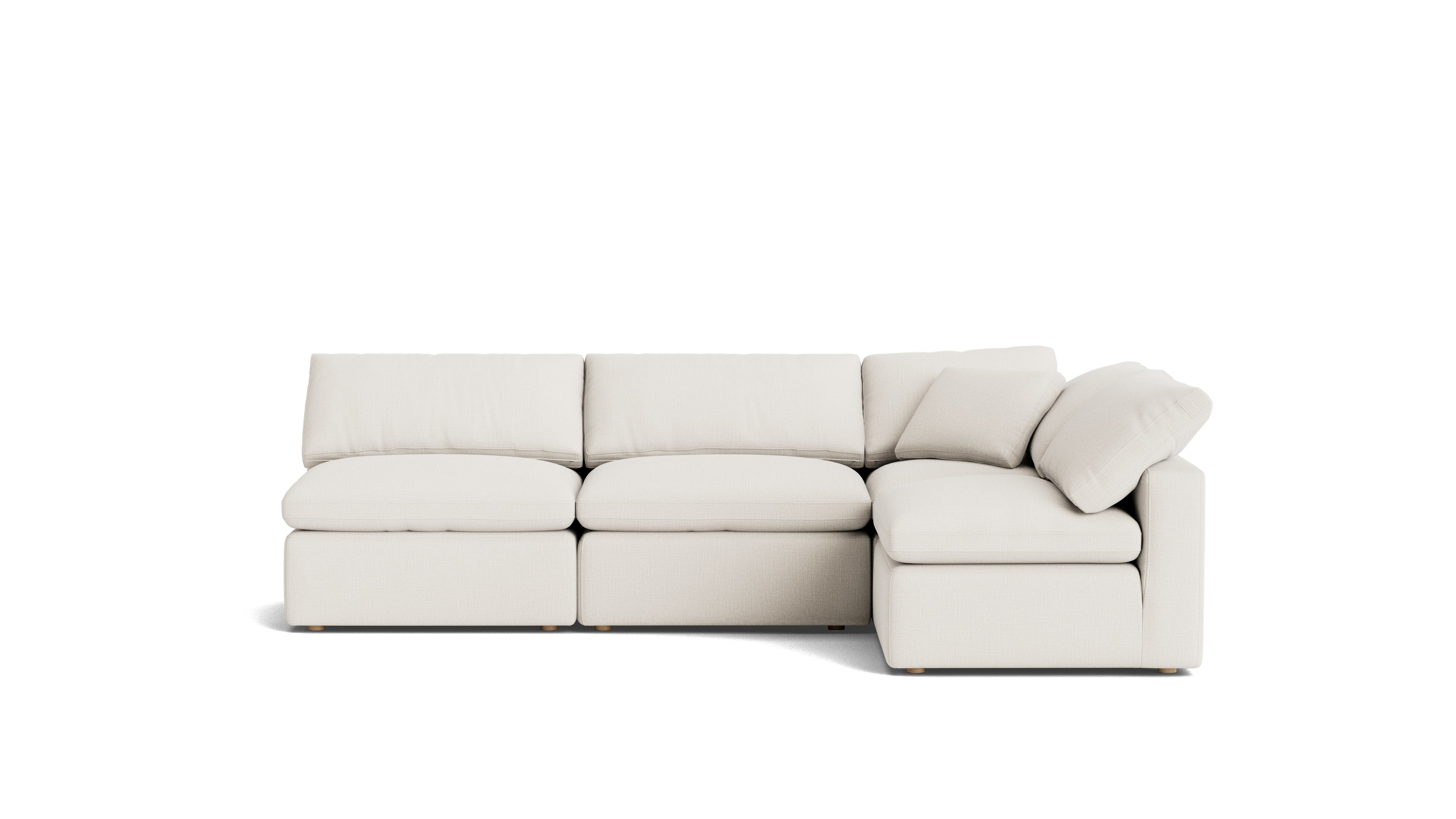 Movie Night™ 4 - Piece Modular Sectional Open, Standard, Cream Linen - Sundays CompanySEC-YJ-926-018