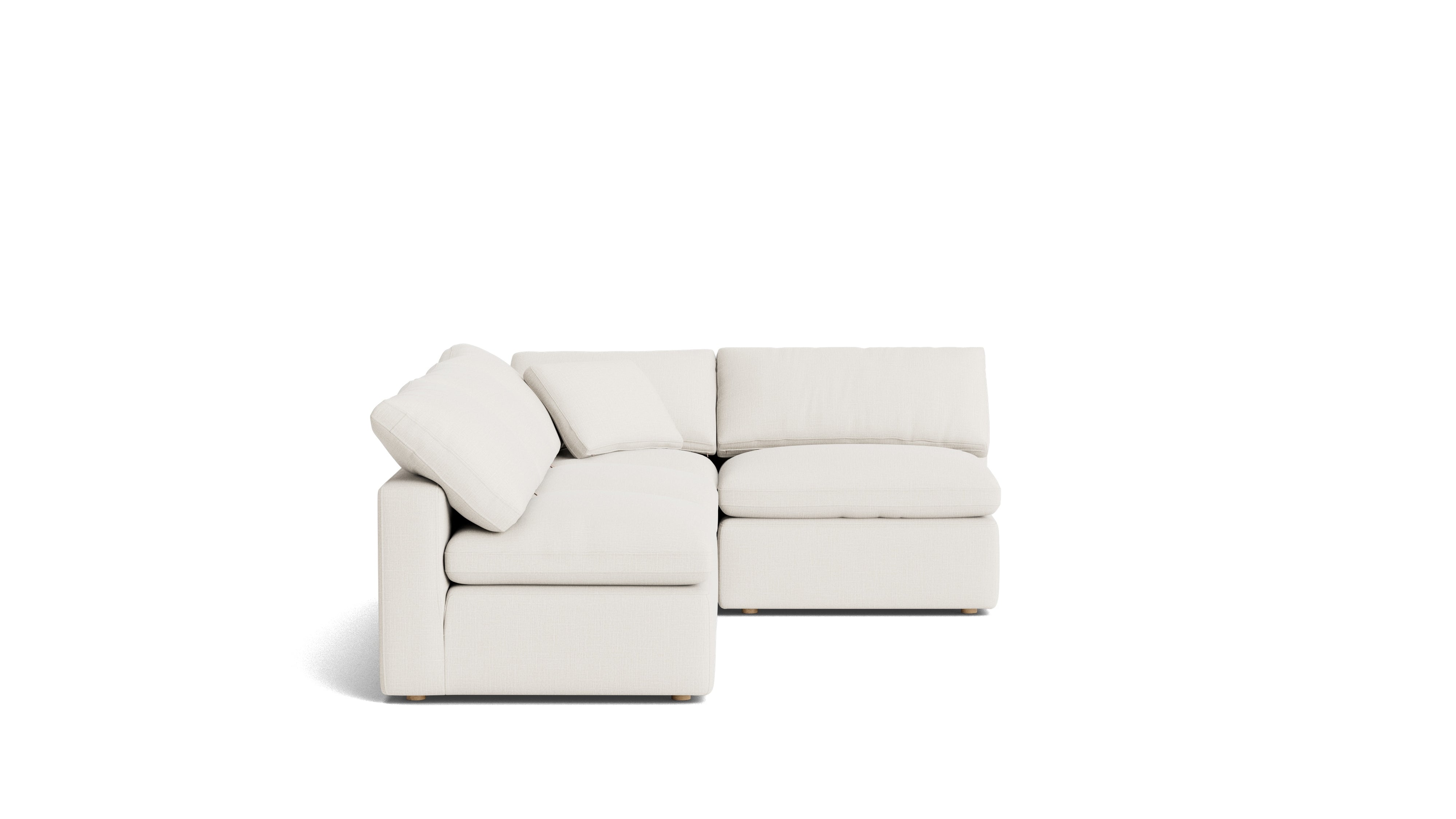 Movie Night™ 4 - Piece Modular Sectional Open, Standard, Cream Linen - Sundays CompanySEC-YJ-926-018