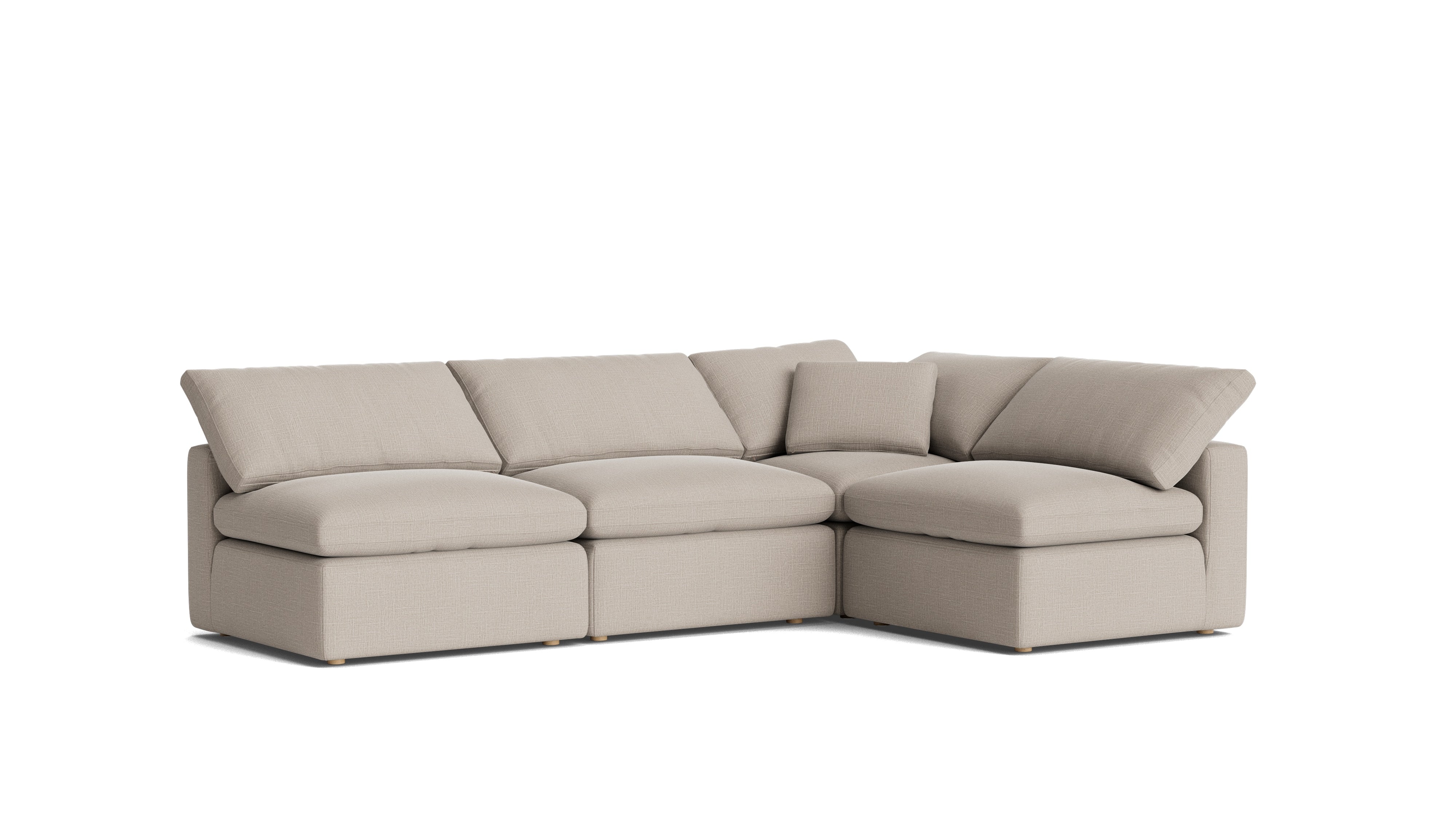 Movie Night™ 4 - Piece Modular Sectional Open, Standard, Light Pebble - Sundays CompanySEC-YJ-926-029