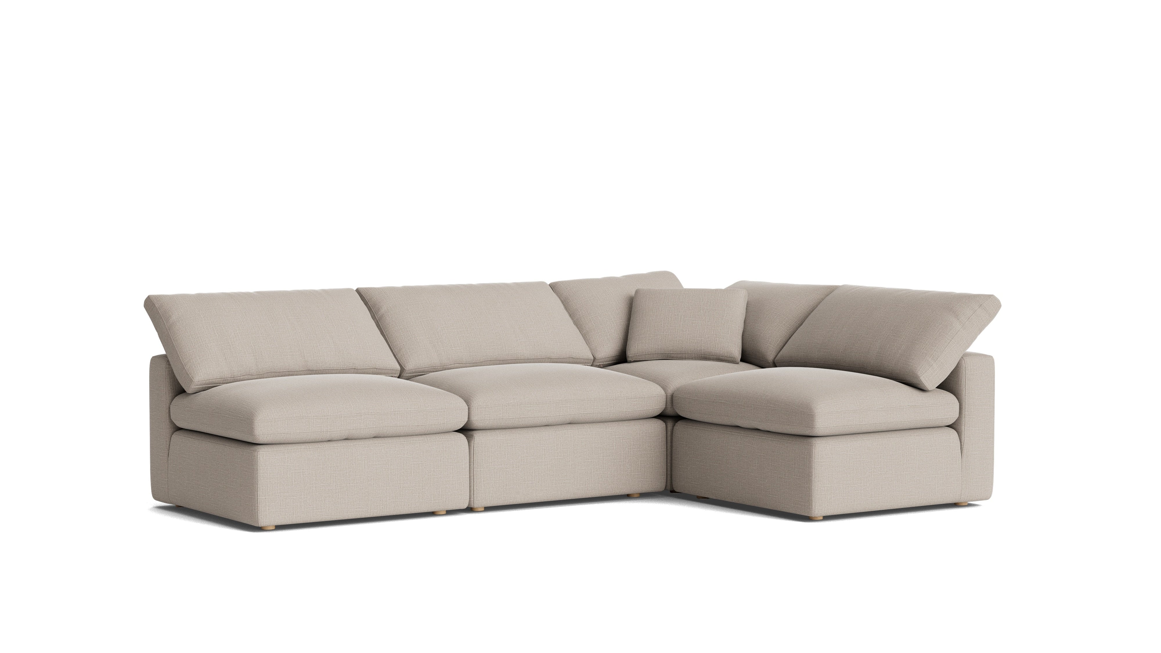 Movie Night™ 4-Piece Modular Sectional Open, Standard, Light Pebble