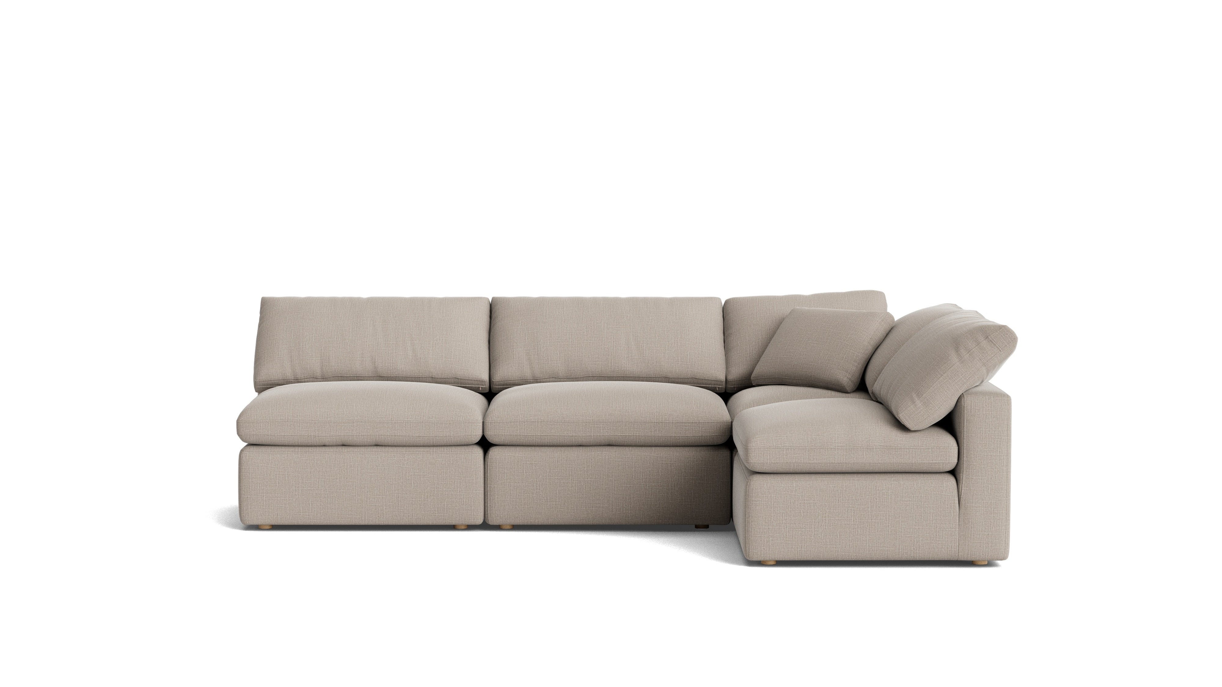 Movie Night™ 4-Piece Modular Sectional Open, Standard, Light Pebble