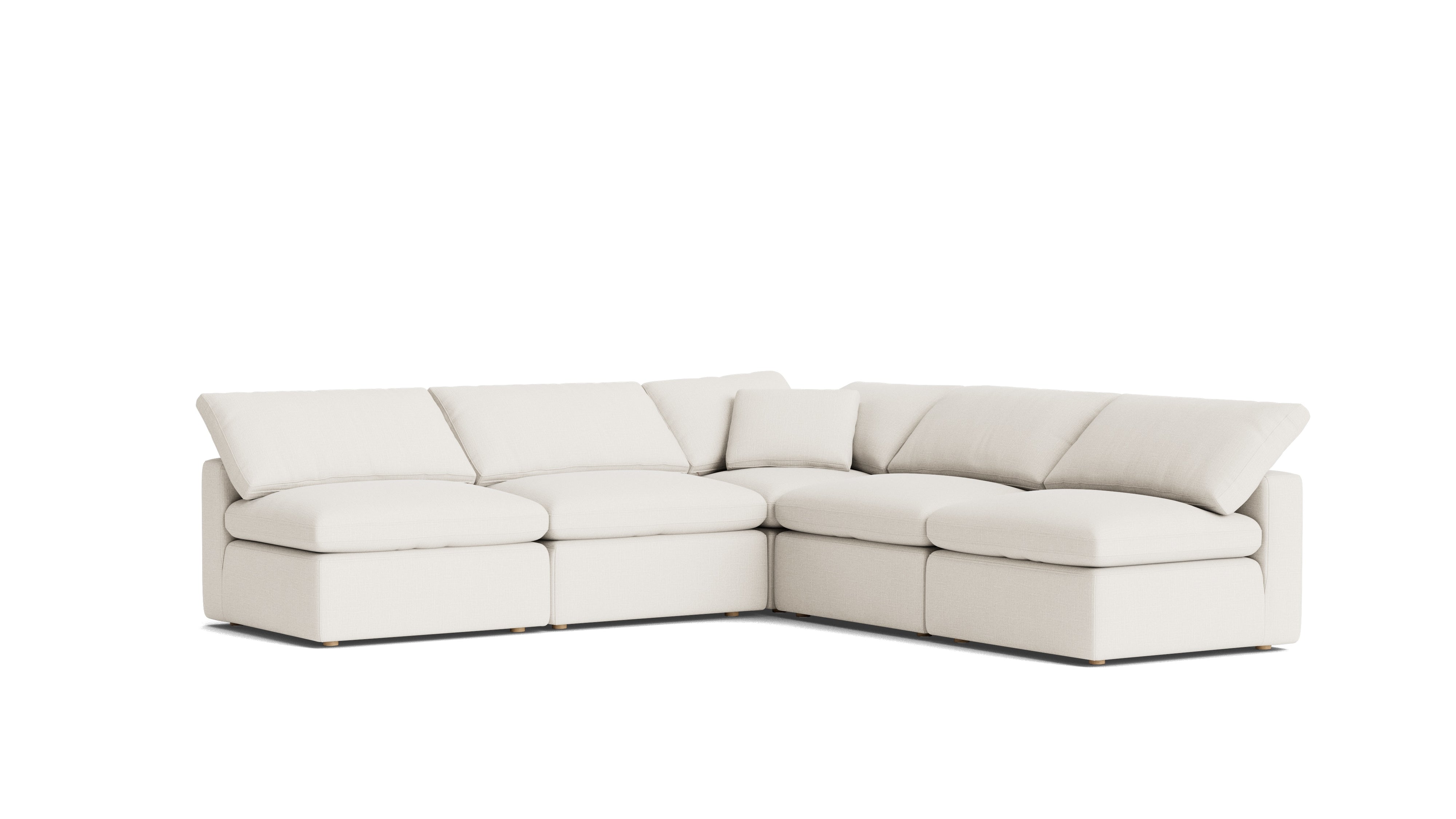 Movie Night™ 5 - Piece Modular Sectional Open, Standard, Cream Linen - Sundays CompanySEC-YJ-927-018