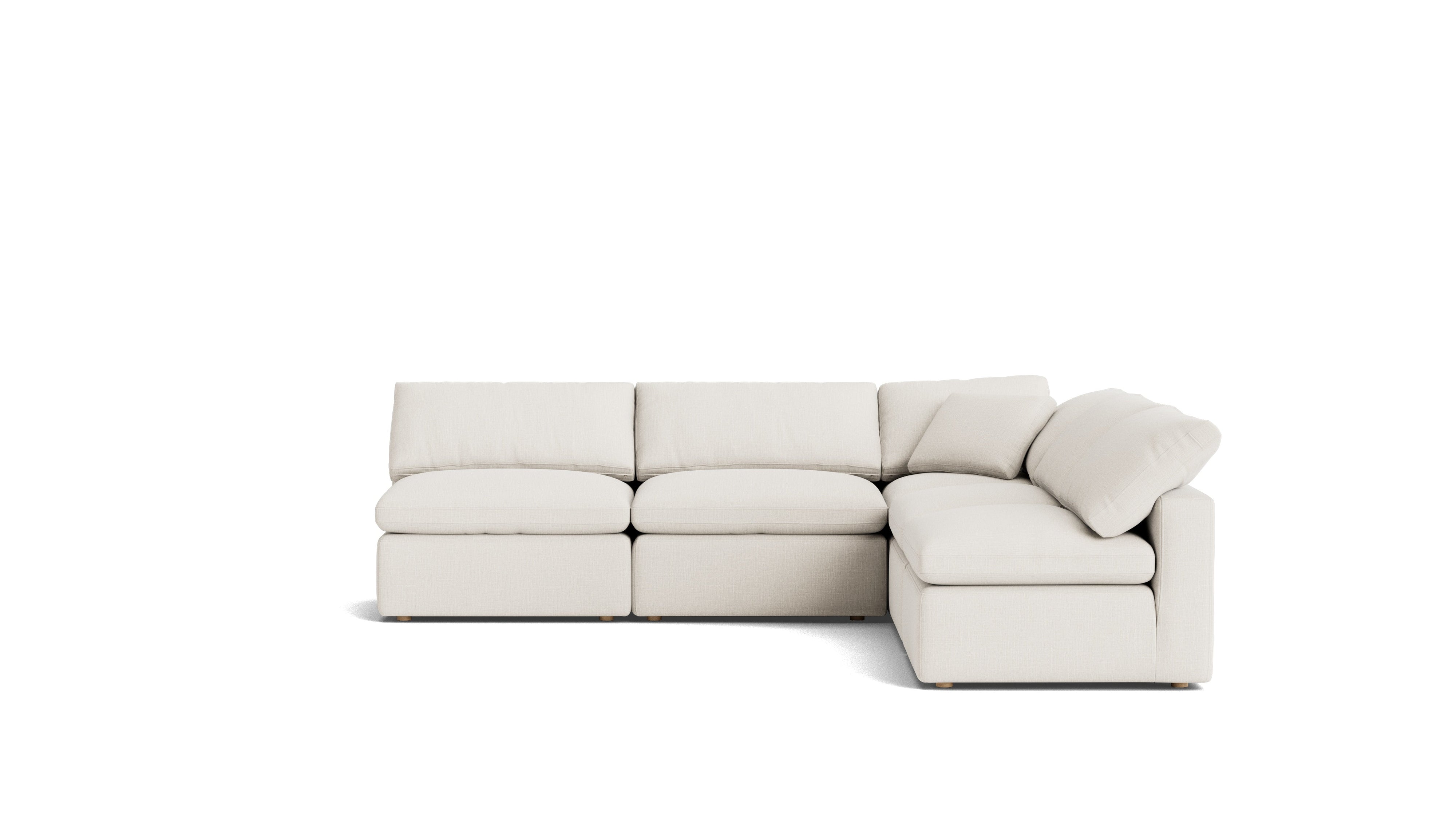 Movie Night™ 5-Piece Modular Sectional Open, Standard, Cream Linen