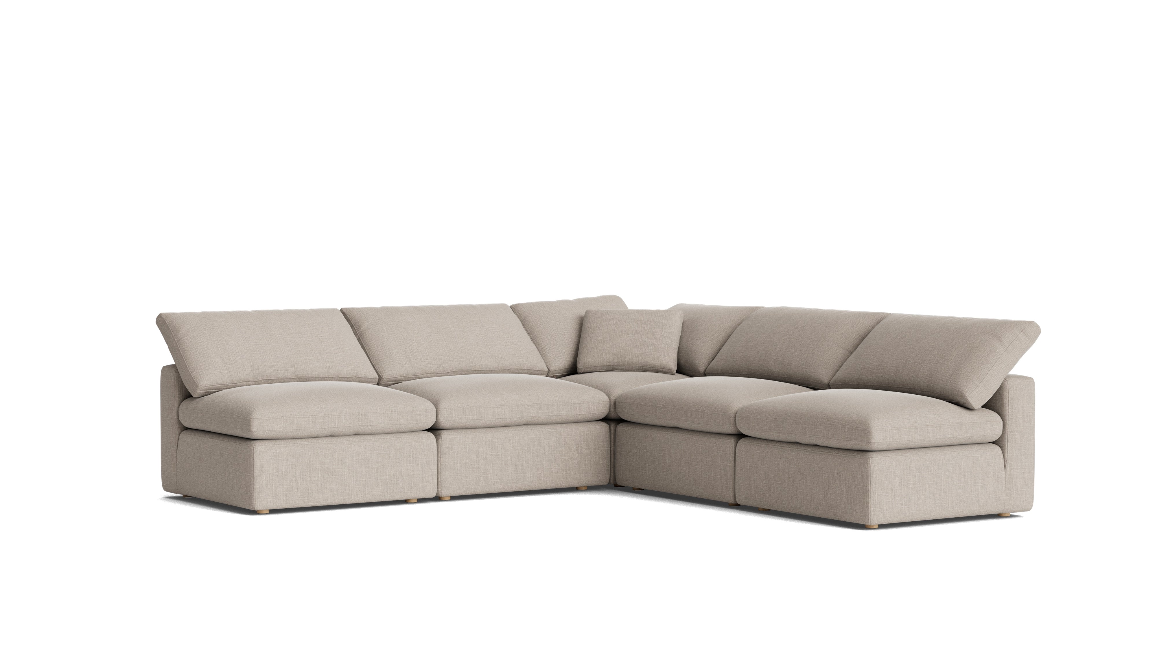 Movie Night™ 5 - Piece Modular Sectional Open, Standard, Light Pebble - Sundays CompanySEC-YJ-927-029