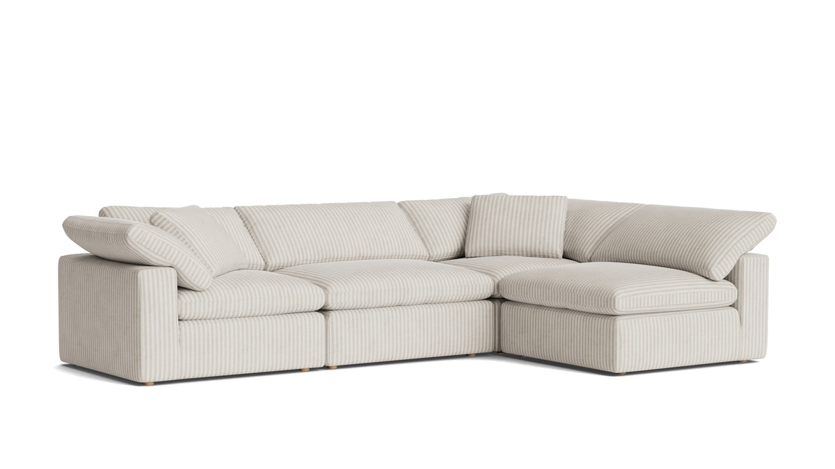 Movie Night™ 4-Piece Modular Sectional Armless, Large, Newport Stripe