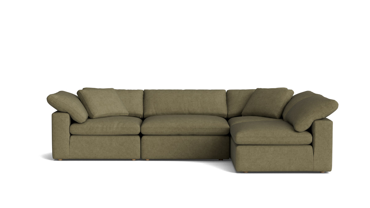 Movie Night™ 4-Piece Modular Sectional Armless, Large, Olive