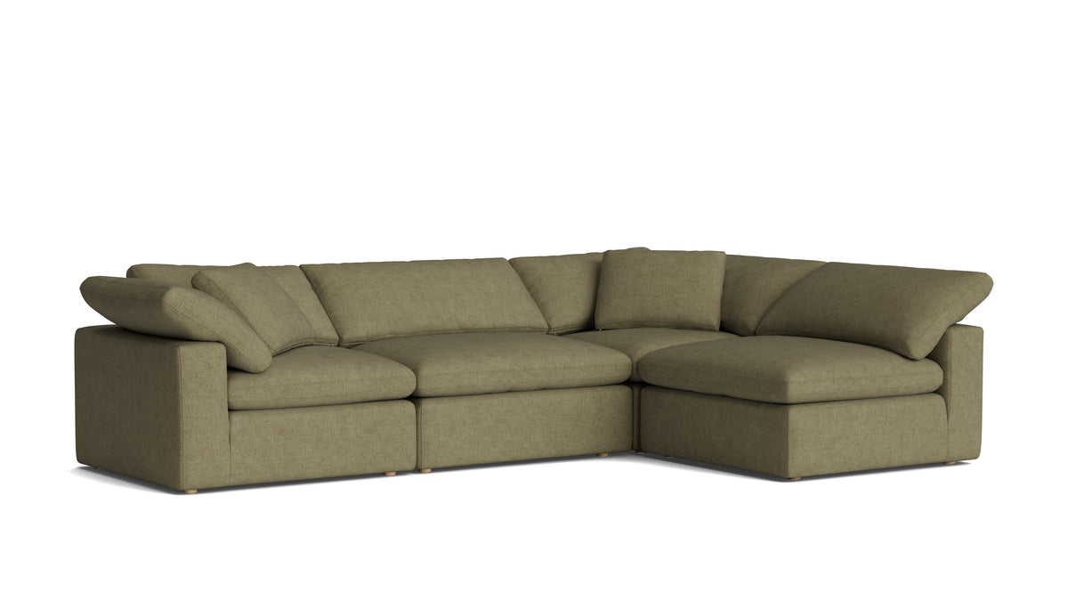 Movie Night™ 4-Piece Modular Sectional Armless, Large, Olive