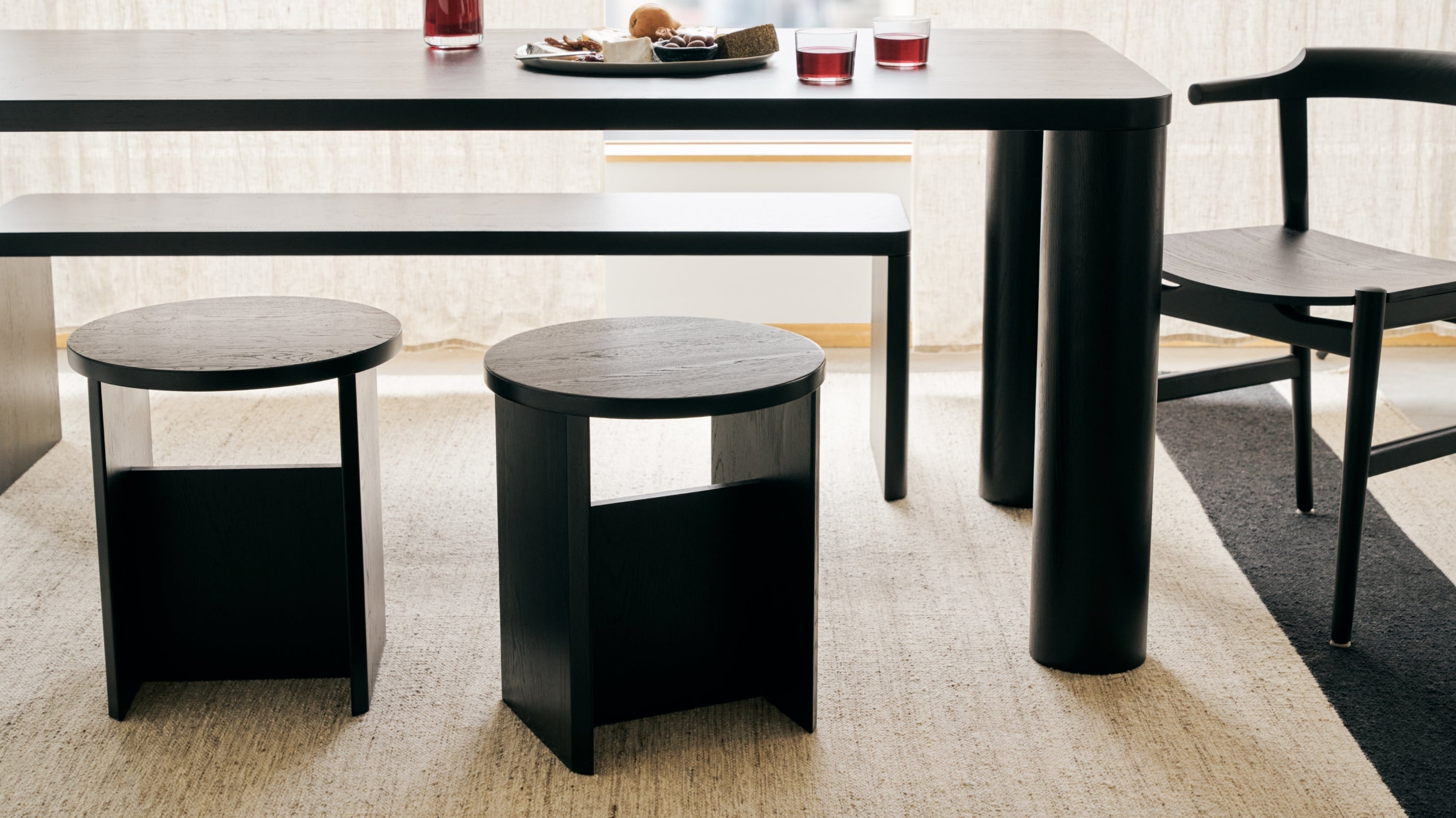 Field Stool, Black Oak