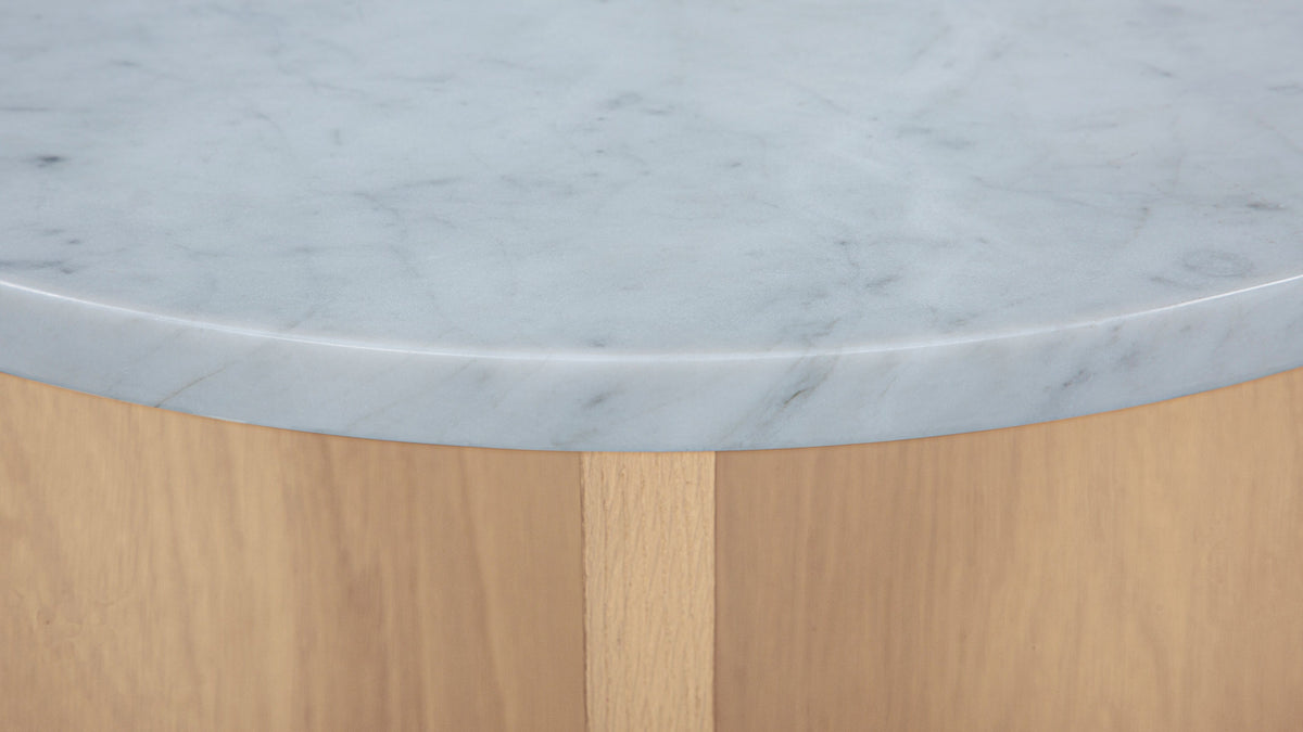 Harbour Side Table, Pale Oak/Carrara Marble