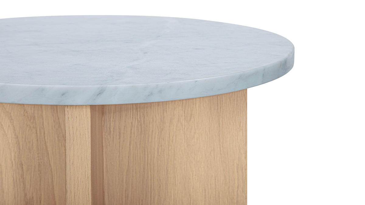 Harbour Side Table, Pale Oak/Carrara Marble