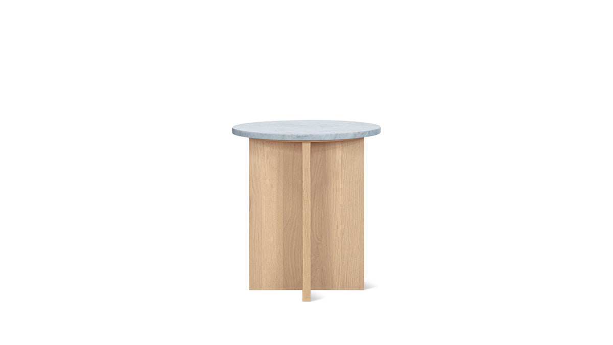 Harbour Side Table, Pale Oak/Carrara Marble