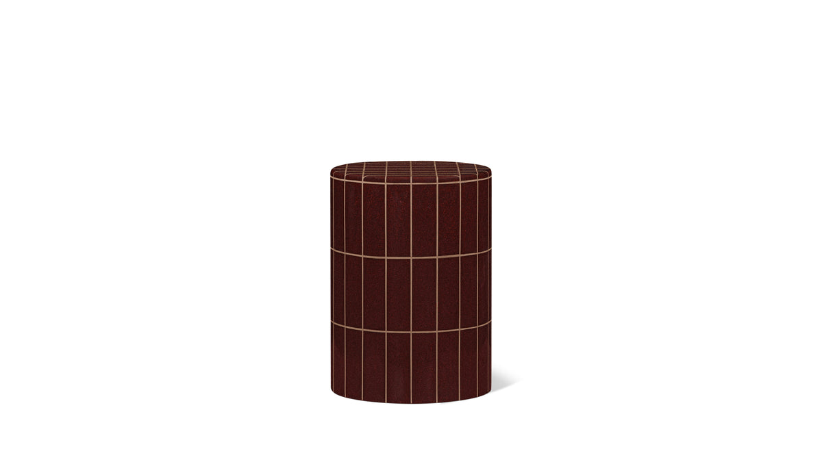 Avenue Side Table, Round, Burgundy