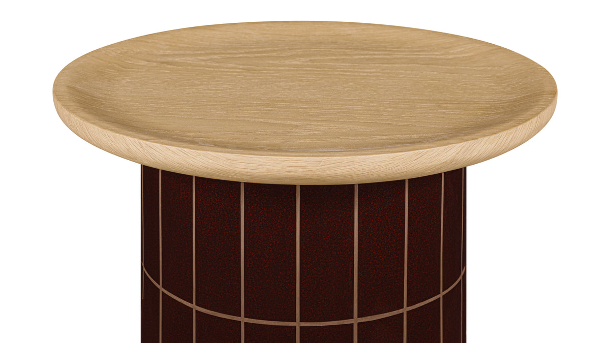 Avenue Side Table, Round, Burgundy — alternate view
