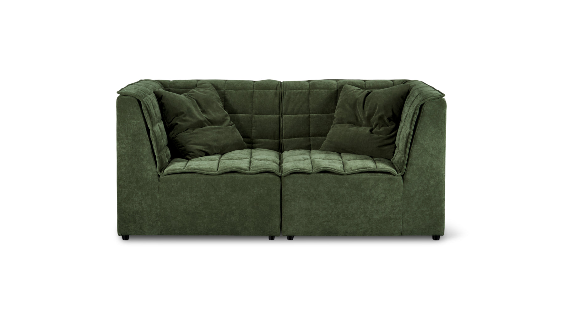 Quilt 2-Piece Modular Sofa, Moss - Image 1