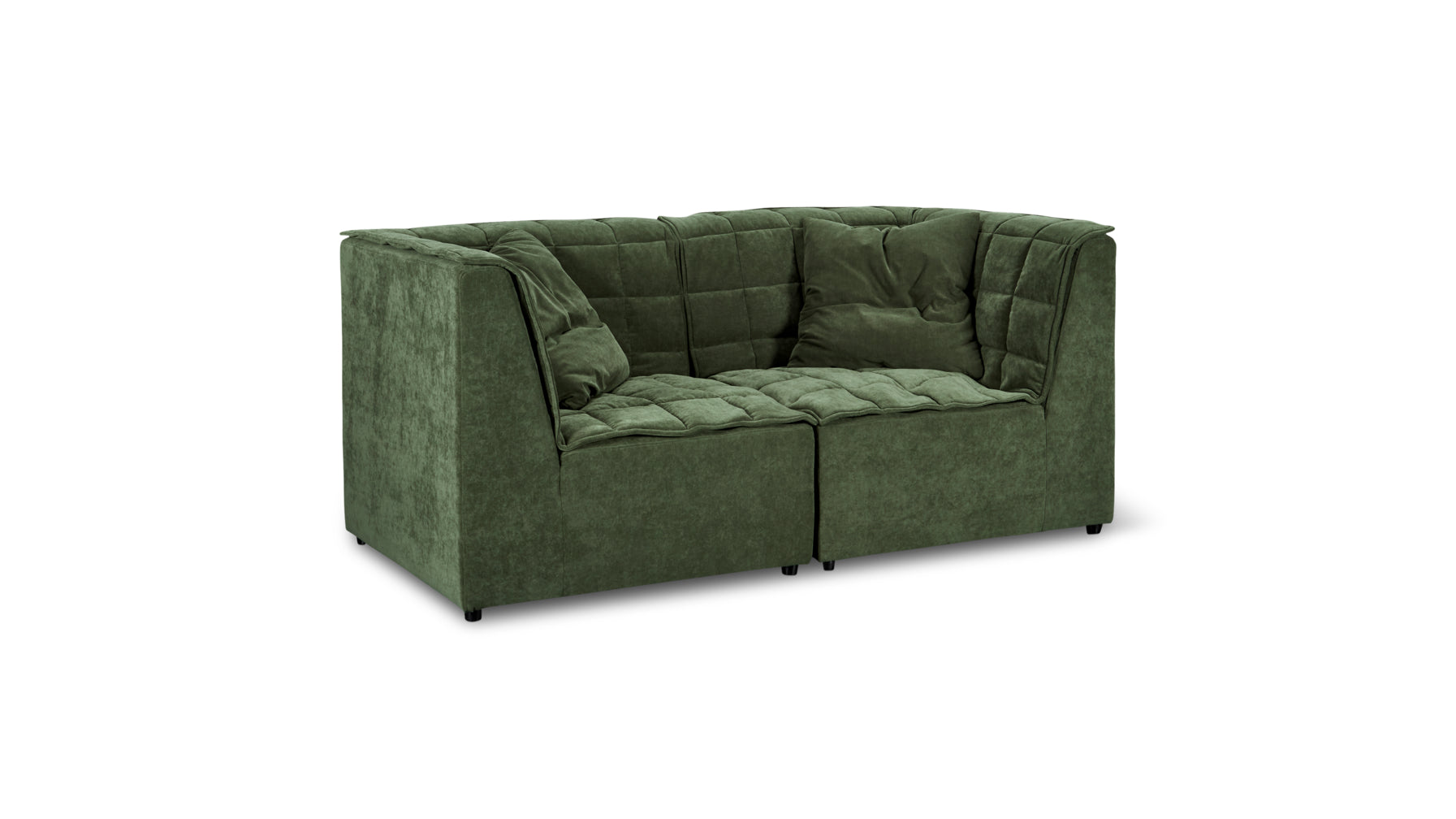 Quilt 2-Piece Modular Sofa, Moss - Image 2
