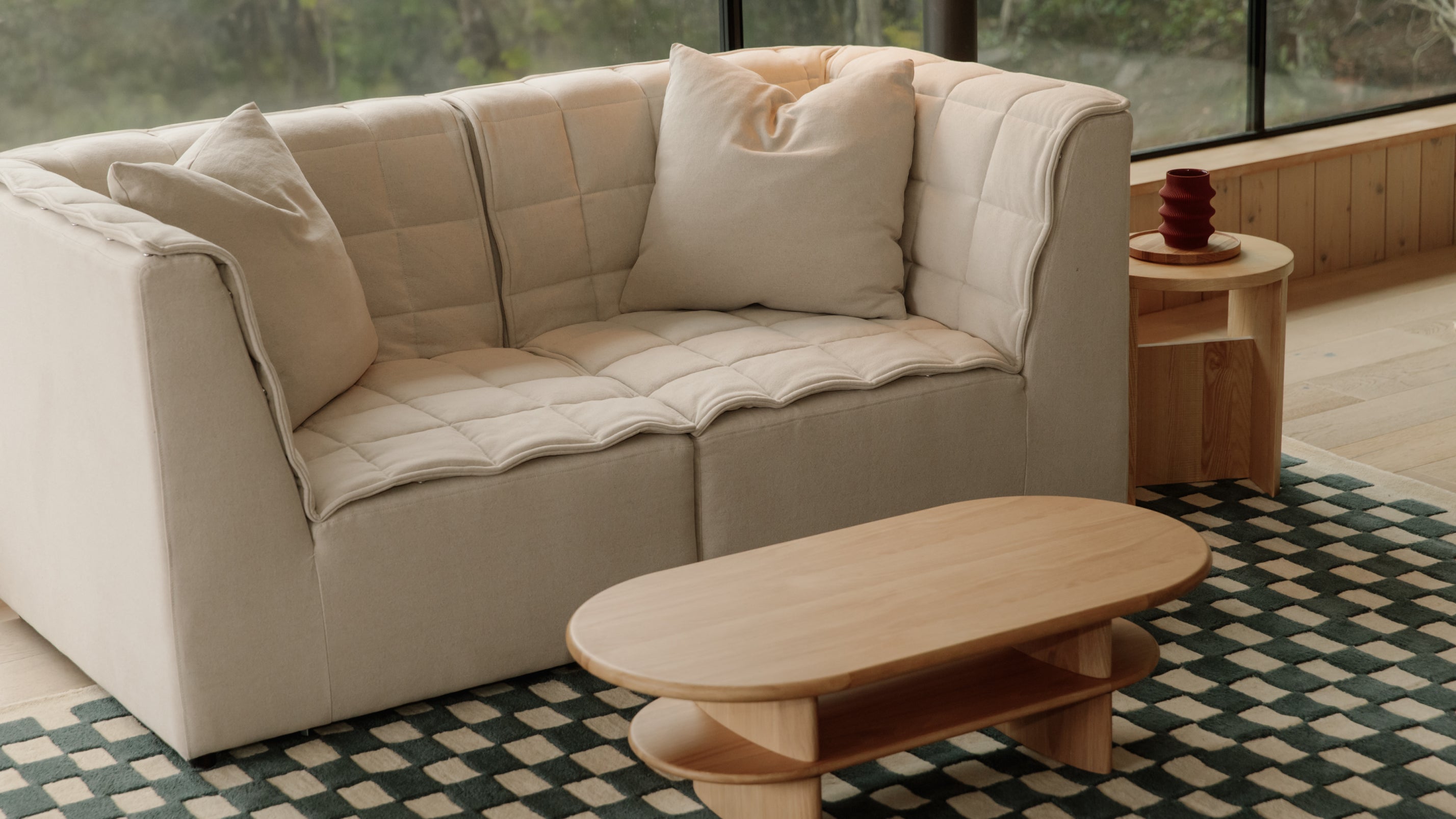 Quilt 2-Piece Modular Sofa, Moss - Image 5