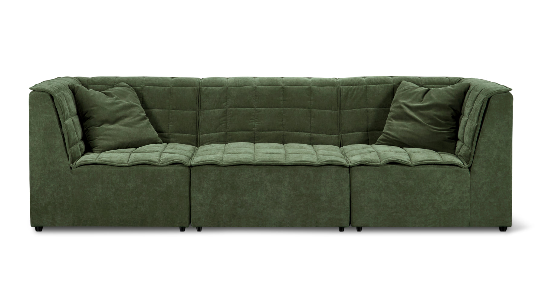 Quilt 3-Piece Modular Sofa, Moss - Image 1