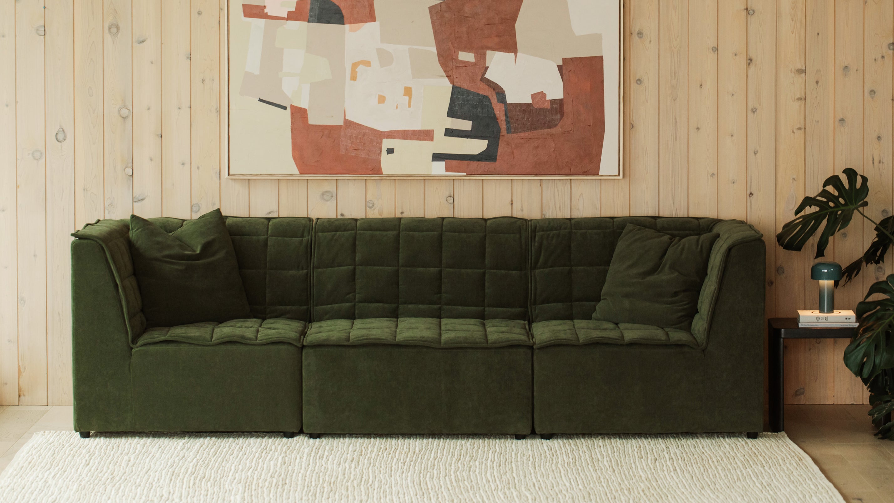 Quilt 3-Piece Modular Sofa, Moss - Image 2