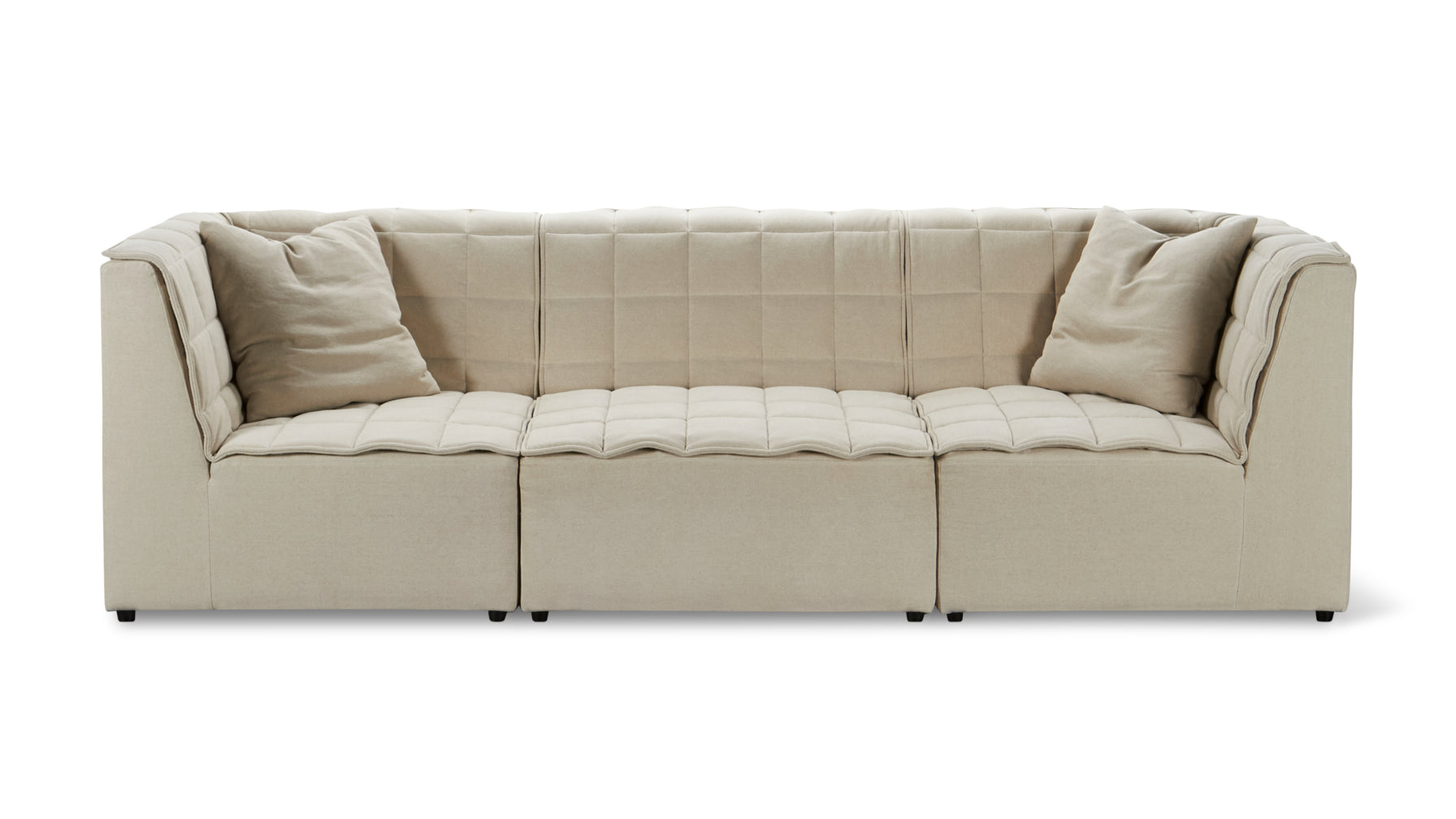 Quilt 3-Piece Modular Sofa, Fawn - Image 1