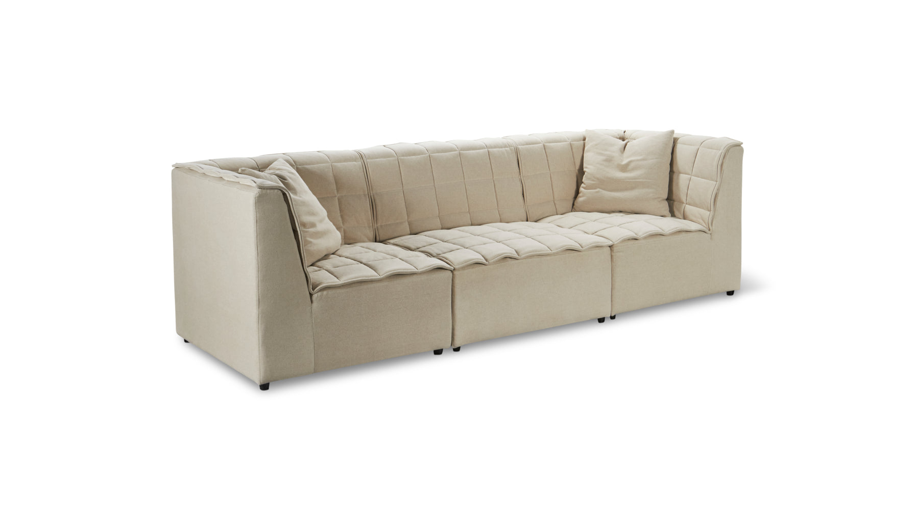 Quilt 3-Piece Modular Sofa, Fawn - Image 2