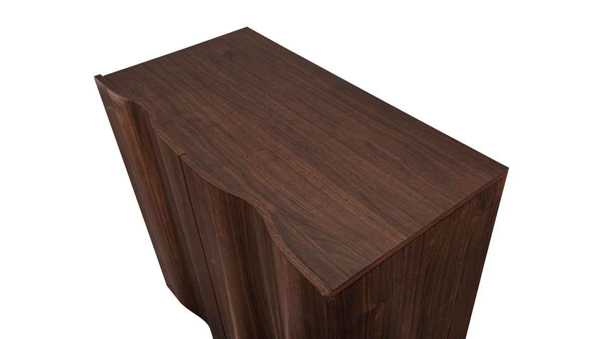Ripple Bar Cabinet, Walnut
