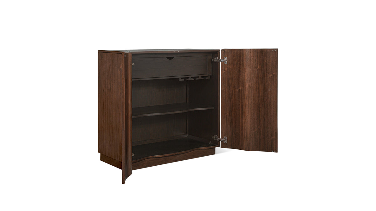 Ripple Bar Cabinet, Walnut — alternate view