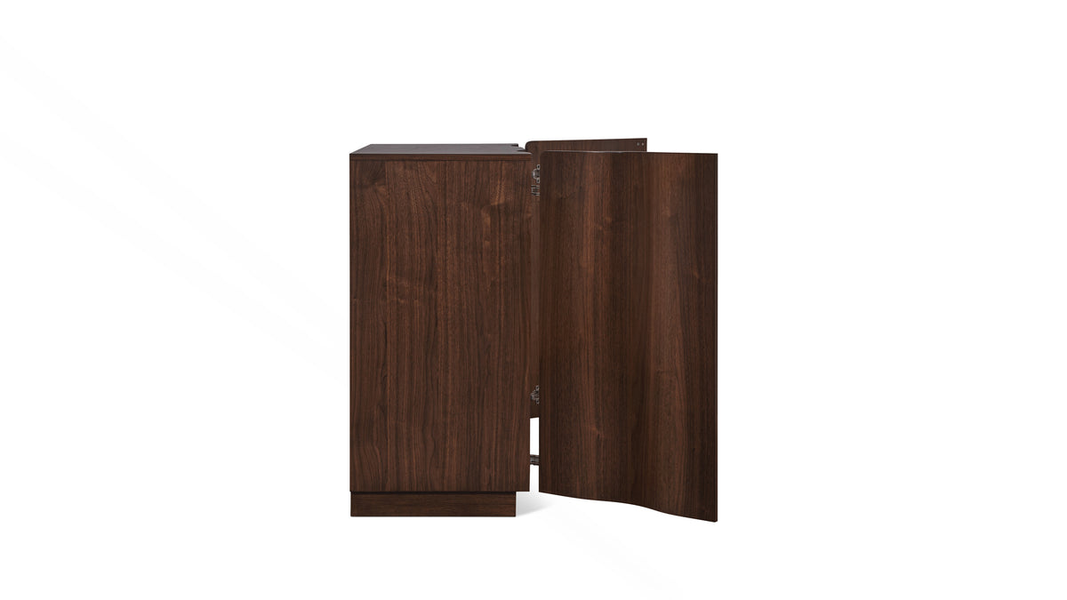 Ripple Bar Cabinet, Walnut