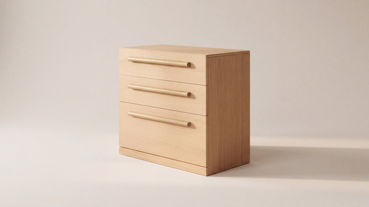 Building Block x Colapso Studio Cabinet, 3 Drawer, Wide, Pale Oak