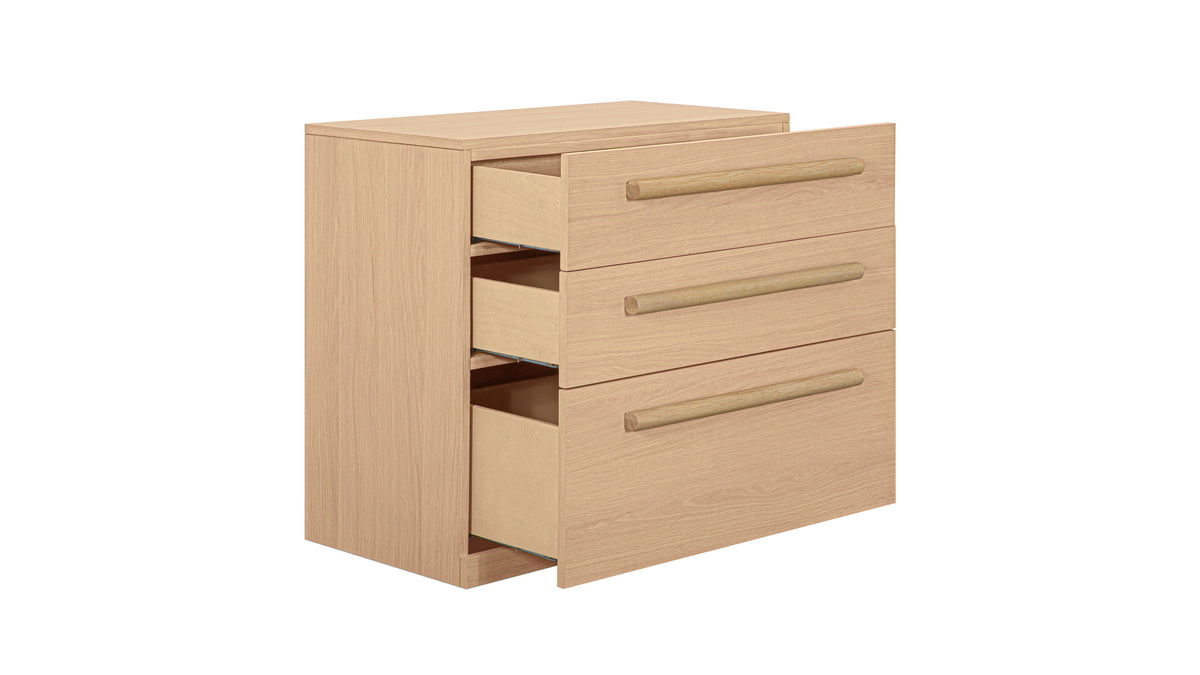 Building Block x Colapso Cabinet, 3 Drawer, Wide, Pale Oak