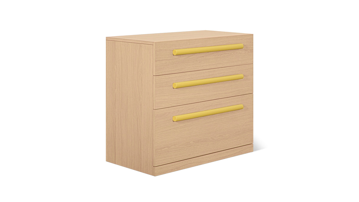 Building Block x Colapso Cabinet, 3 Drawer, Wide, Pale Oak