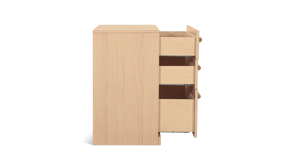 Building Block x Colapso Cabinet, 3 Drawer, Wide, Pale Oak