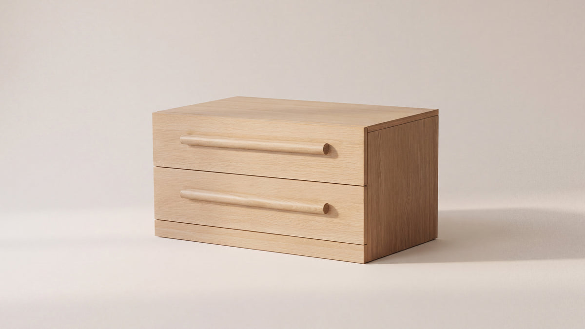 Building Block x Colapso Studio Cabinet, 2 Drawer, Wide, Pale Oak