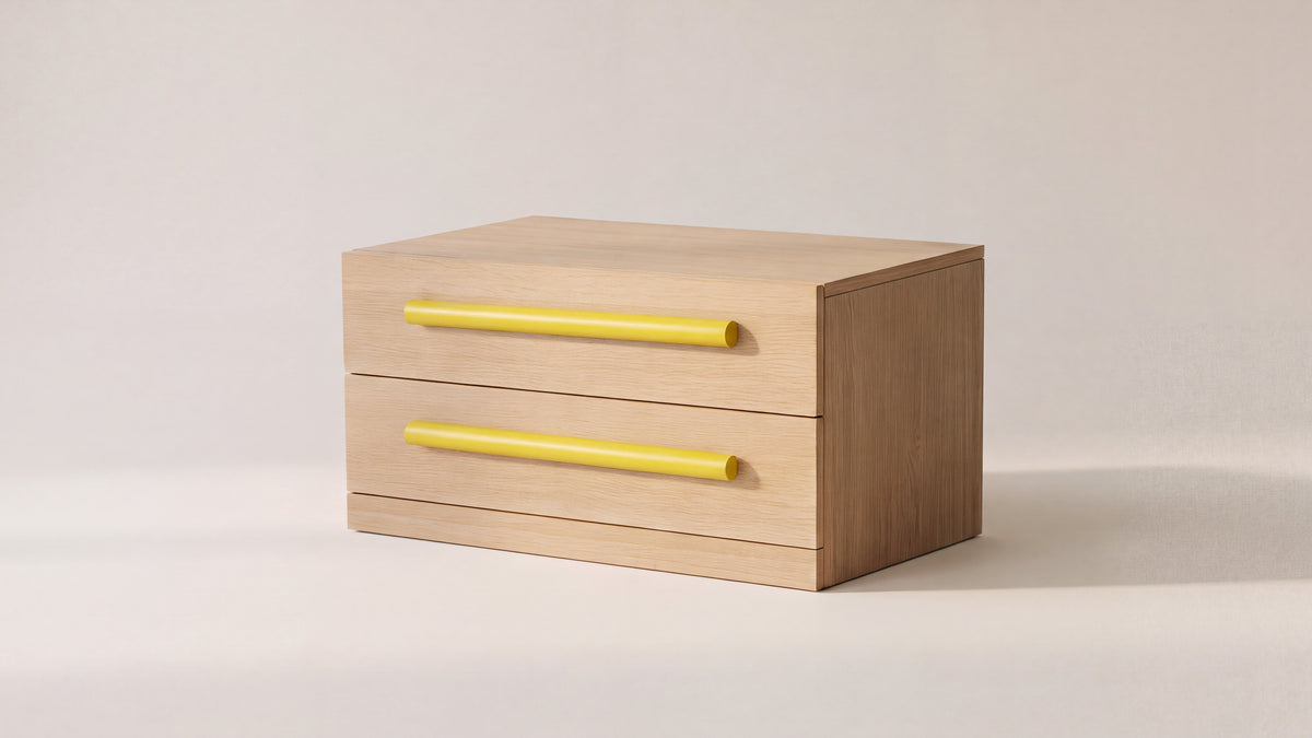 Building Block x Colapso Studio Cabinet, 2 Drawer, Wide, Pale Oak