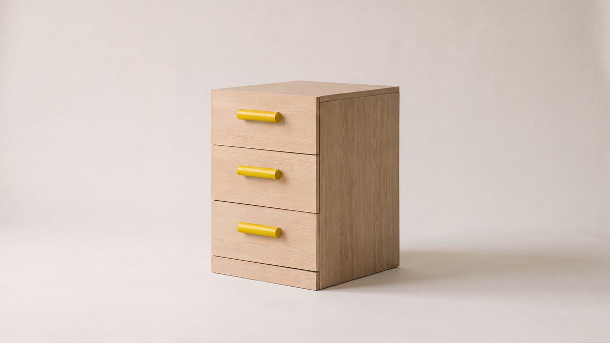 Building Block x Colapso Studio Cabinet, 3 Drawer, Tall, Pale Oak