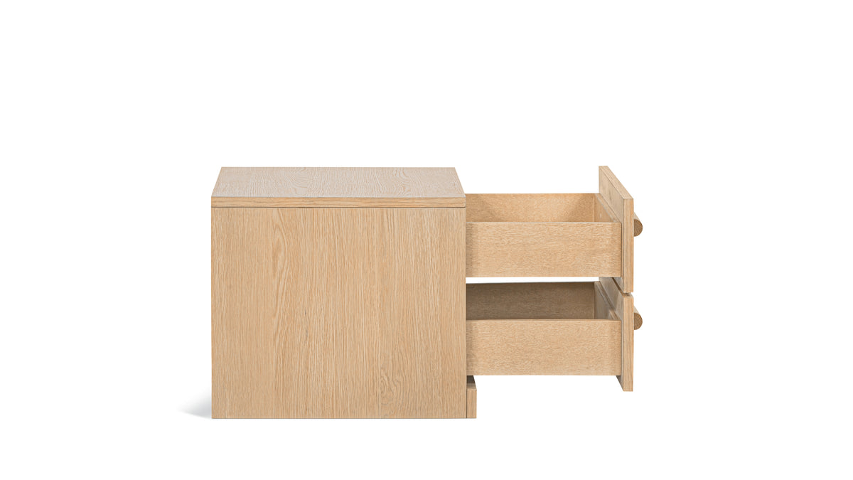Building Block x Colapso Cabinet, 2 Drawer, Short, Pale Oak