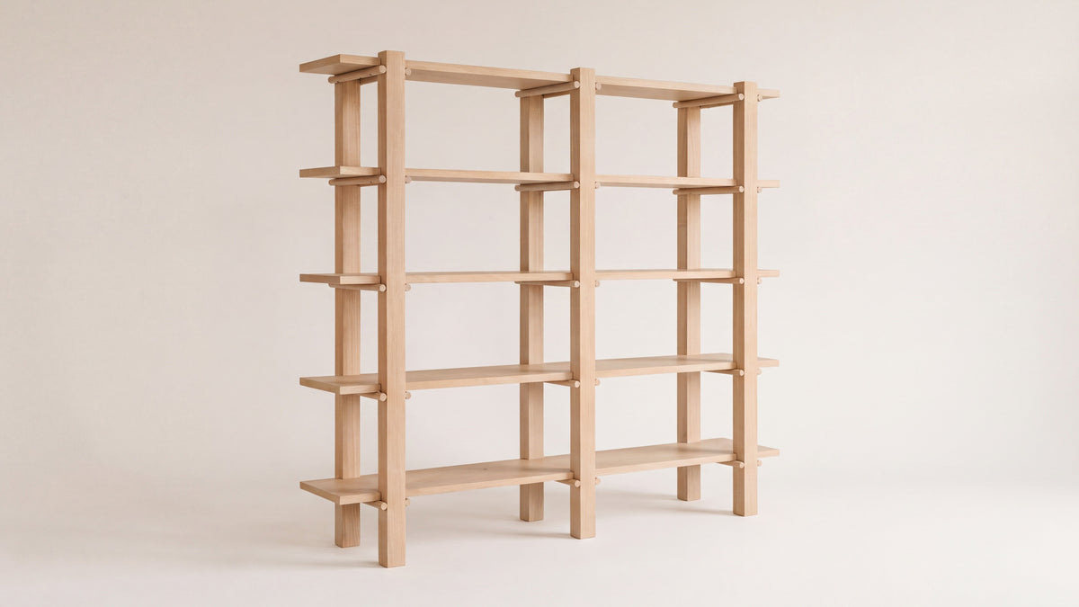 Long Story x Colapso Studio Bookcase, Tall, Double, Pale Oak — alternate view