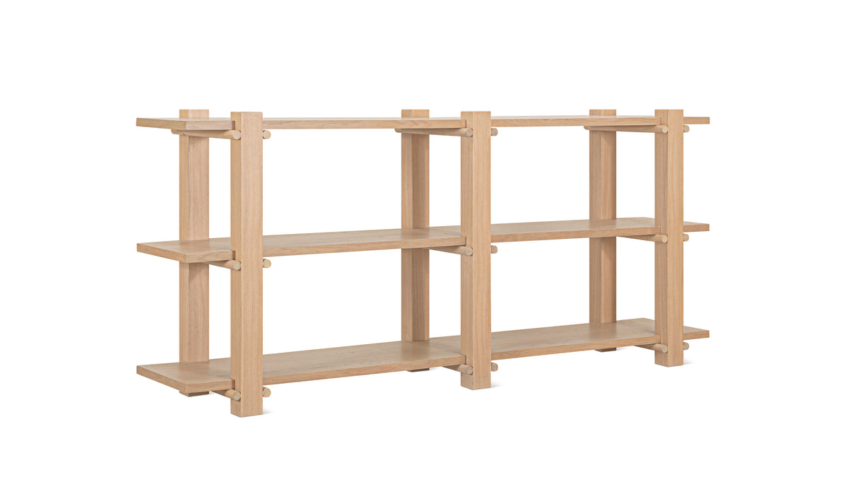 Long Story x Colapso Studio Bookcase, Low, Pale Oak